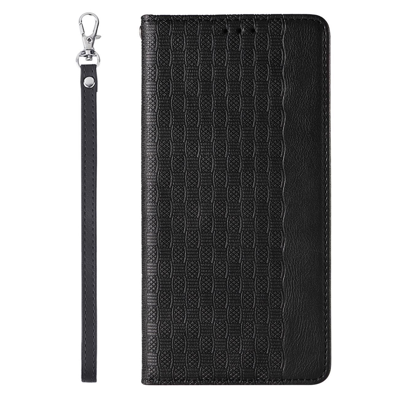 Magnet Rem-etui til iPhone 12 Pro Pouch Wallet + Mini Lanyard Vedhæng Sort
