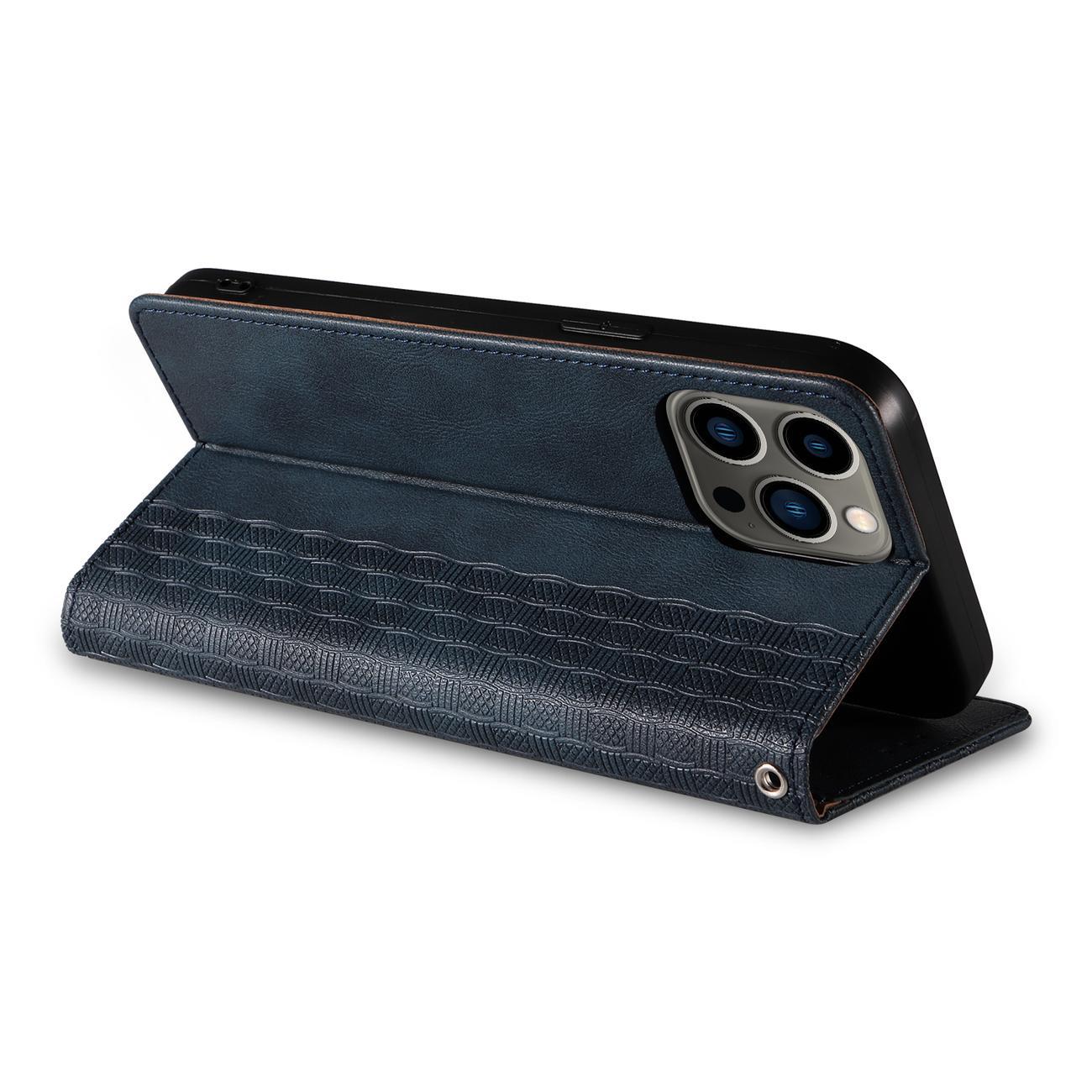 Magnet Rem-etui til iPhone 12 Pro Max Pung Pung + Mini Lanyard Vedhæng Blå