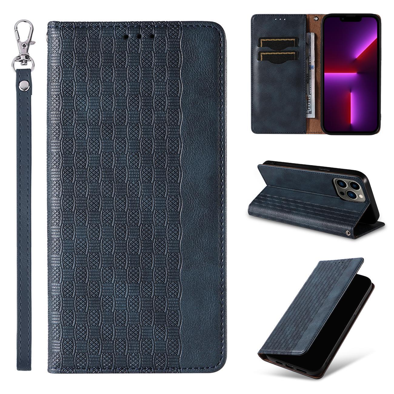 Magnet Rem-etui til iPhone 12 Pro Max Pung Pung + Mini Lanyard Vedhæng Blå