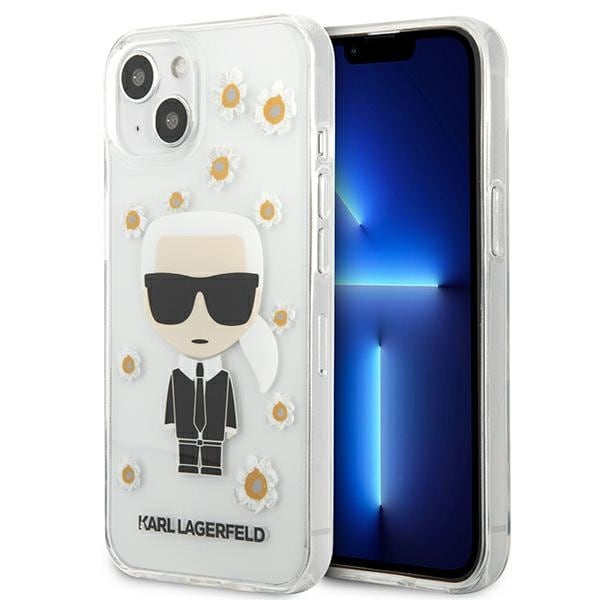 Karl Lagerfeld Flower Ikonik Karl Etui til iPhone 13 mini - Gennemsigtig