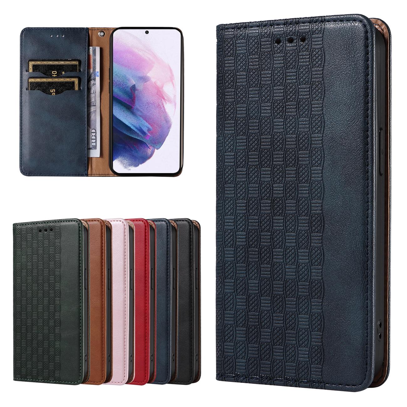 Magnet Strap Case Etui til Samsung Galaxy S22 + (S22 Plus) Pung Pung + Mini Lanyard Vedhæng Blå