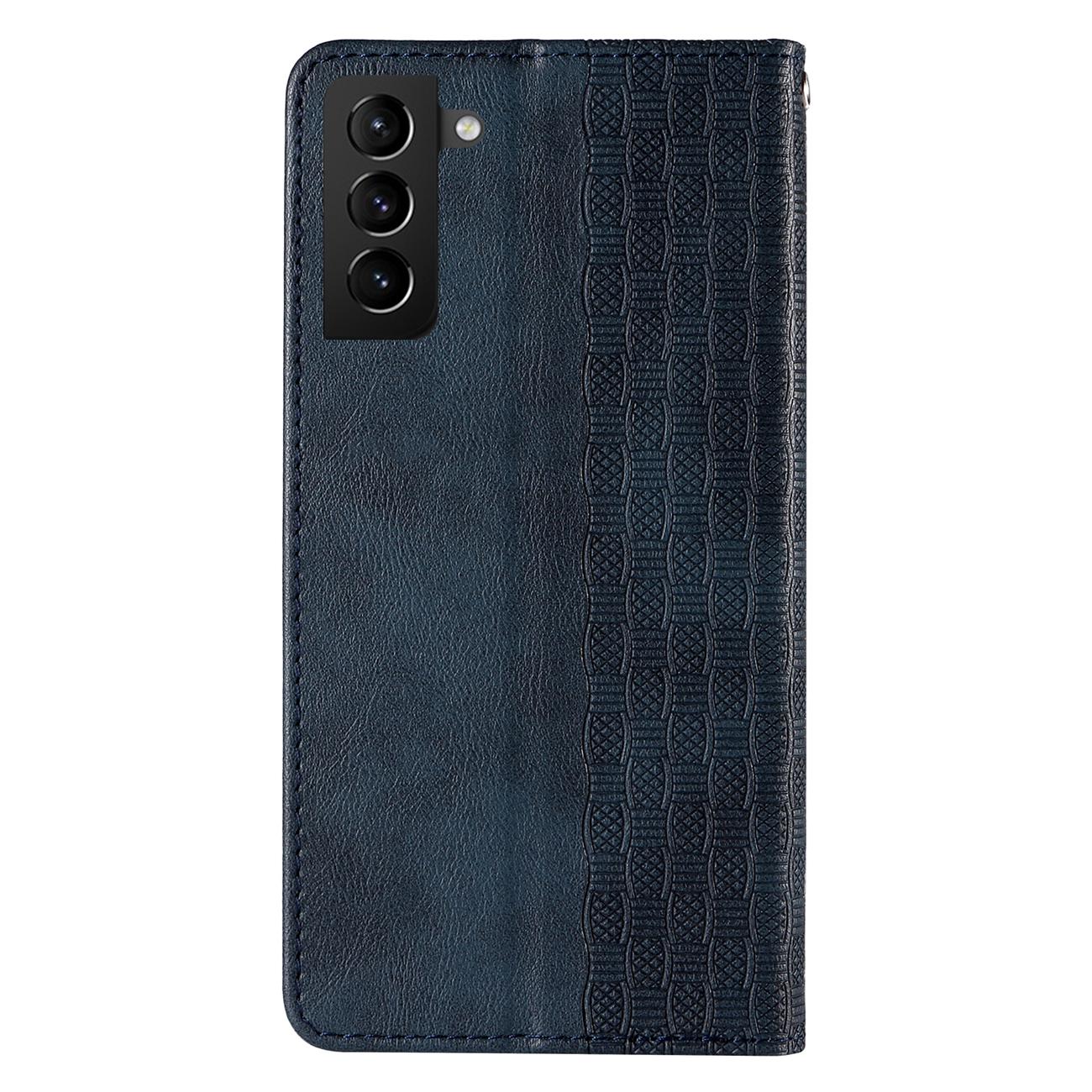 Magnet Strap Case Etui til Samsung Galaxy S22 + (S22 Plus) Pung Pung + Mini Lanyard Vedhæng Blå