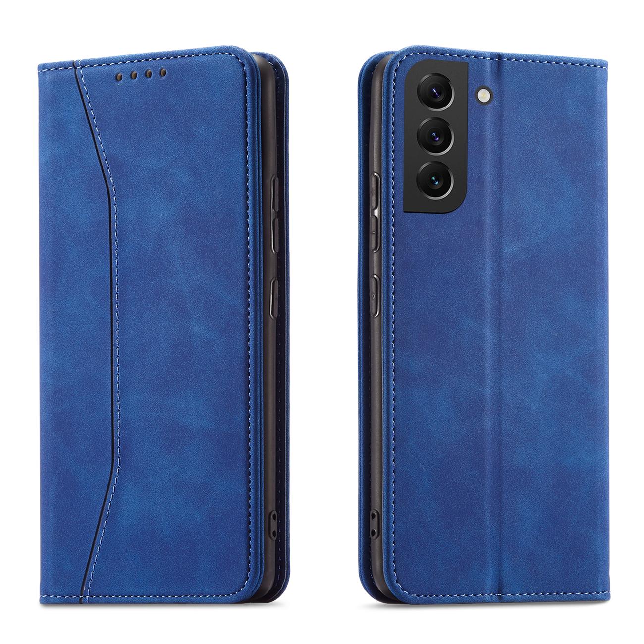 Magnet Fancy etui til Samsung Galaxy S22 + (S22 Plus) Pouch Wallet Card Holder Blue