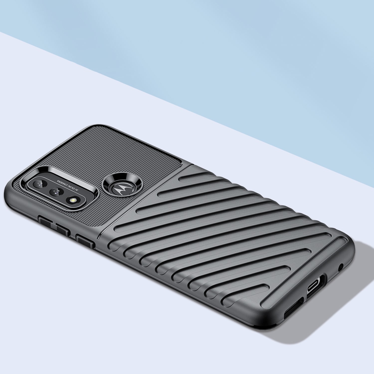 Thunder Case fleksibelt panseret cover til Motorola Moto G Play 2022 sort