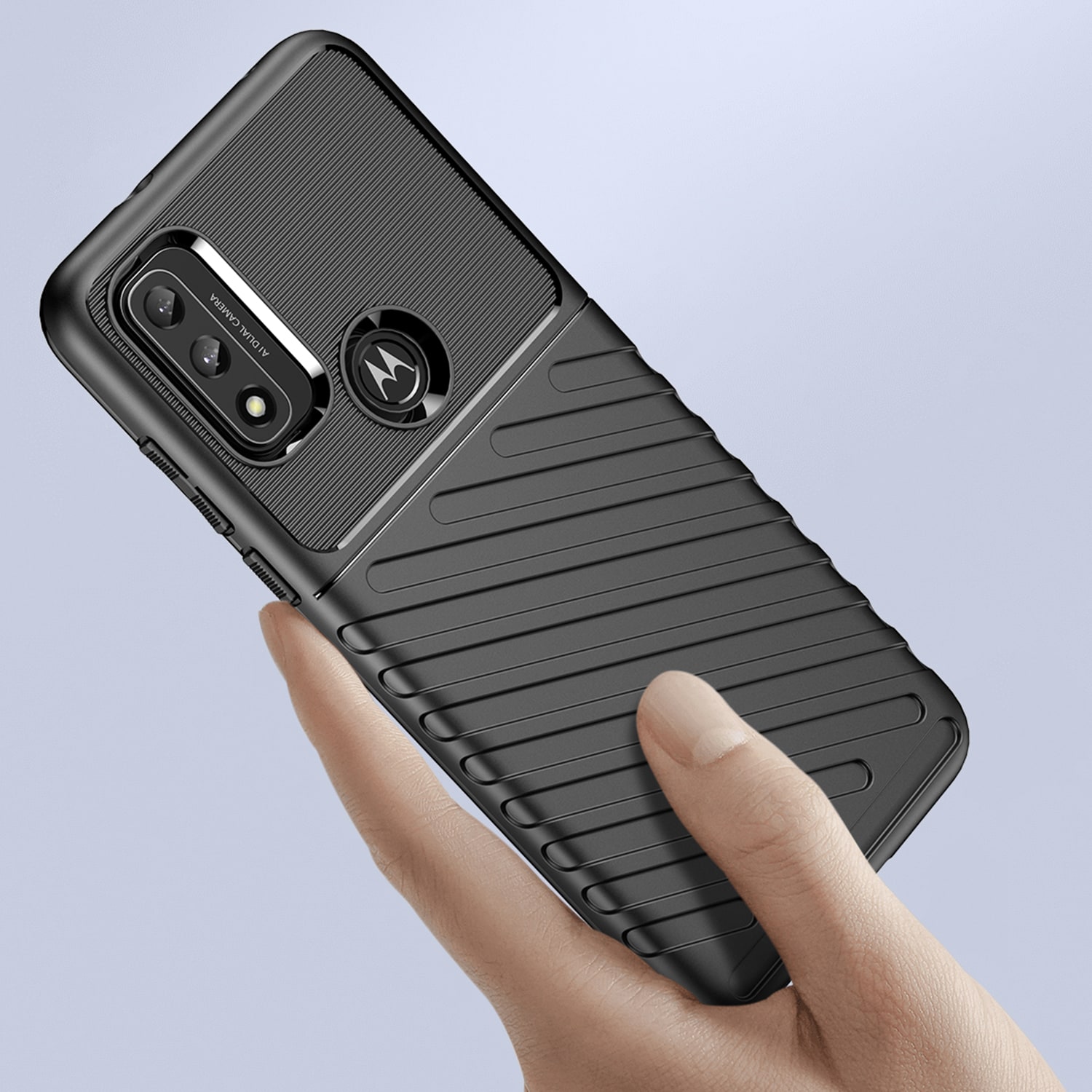 Thunder Case fleksibelt panseret cover til Motorola Moto G Play 2022 sort