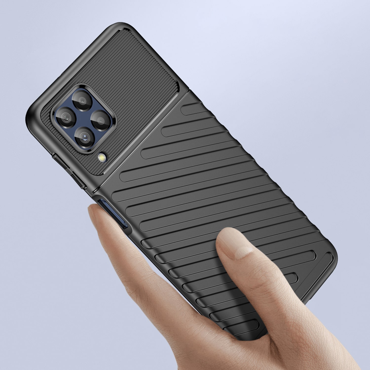Thunder Case fleksibelt pansret cover til Samsung Galaxy M53 5G sort