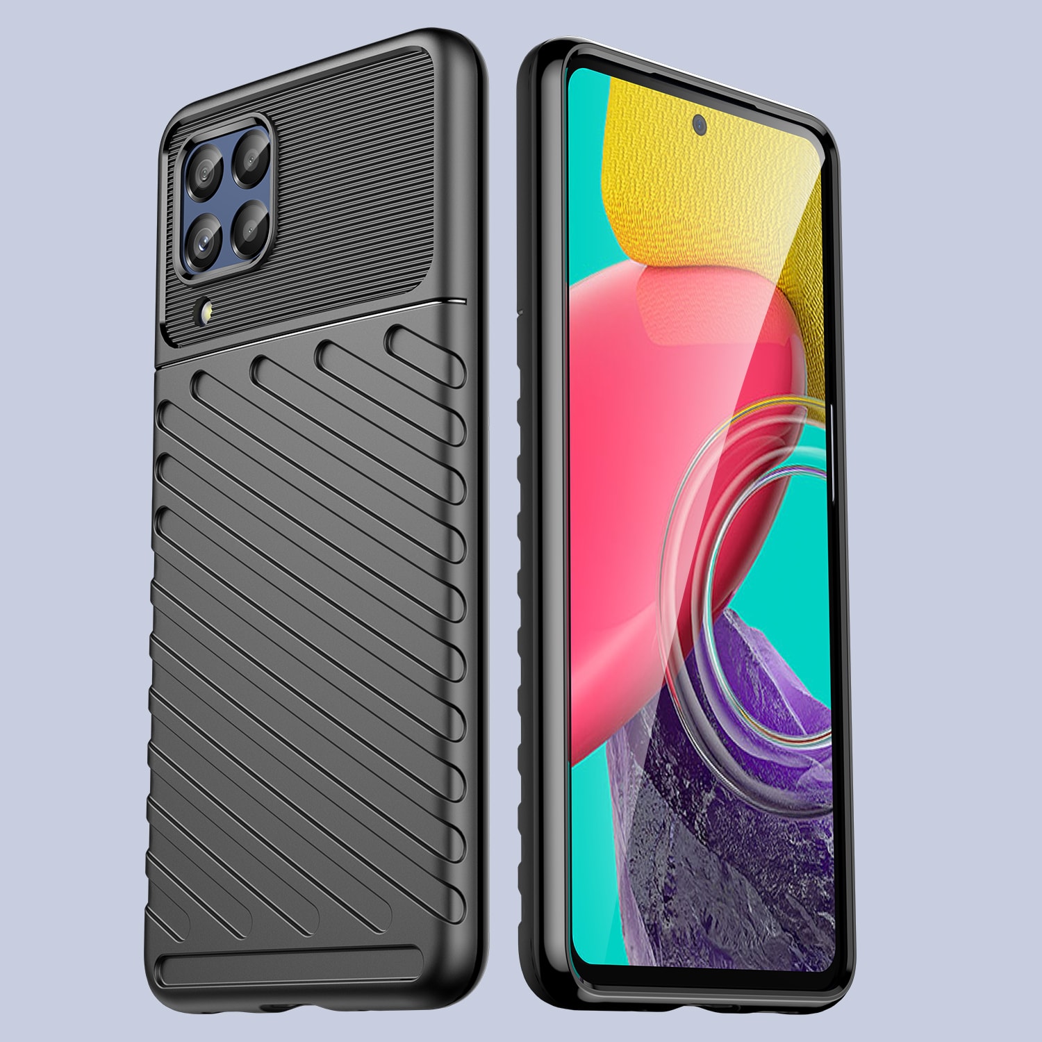 Thunder Case fleksibelt pansret cover til Samsung Galaxy M53 5G sort