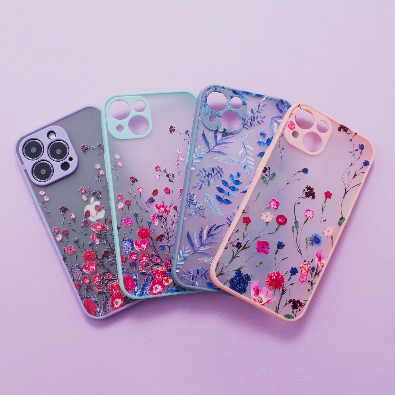 Design-etui til iPhone 12 Pro Max blomsterrosa