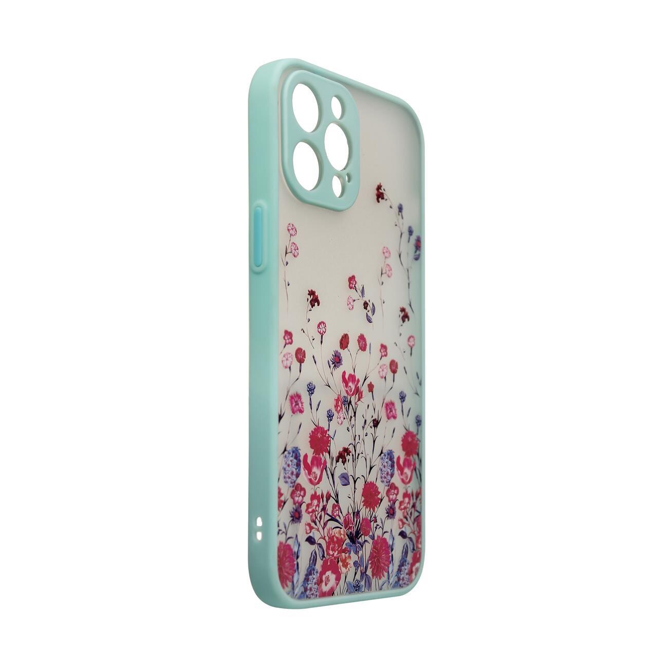 Designetui til iPhone 12 Pro Max blomstertaske lyseblå