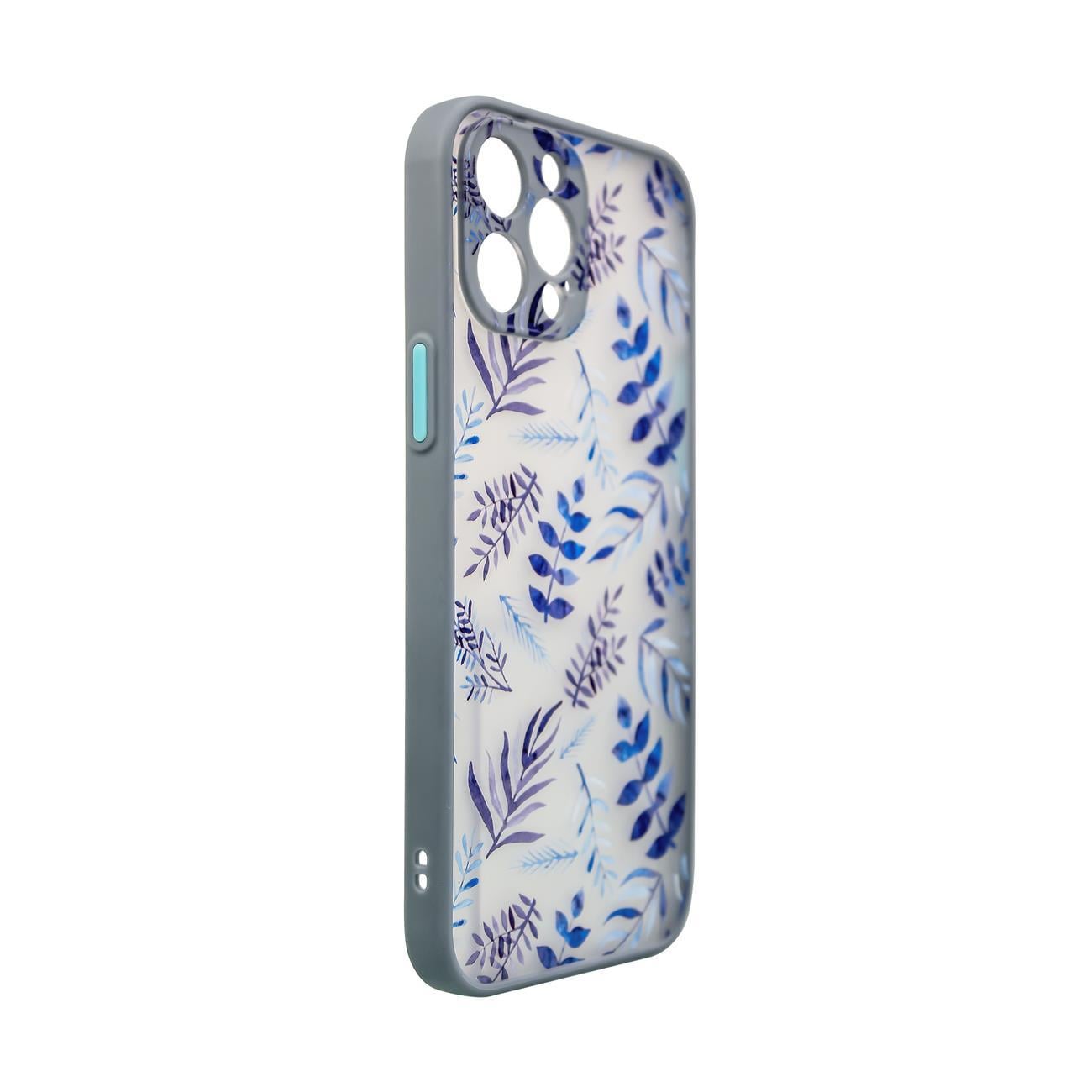 Designetui til iPhone 12 Pro Max blomstertaske mørkeblå