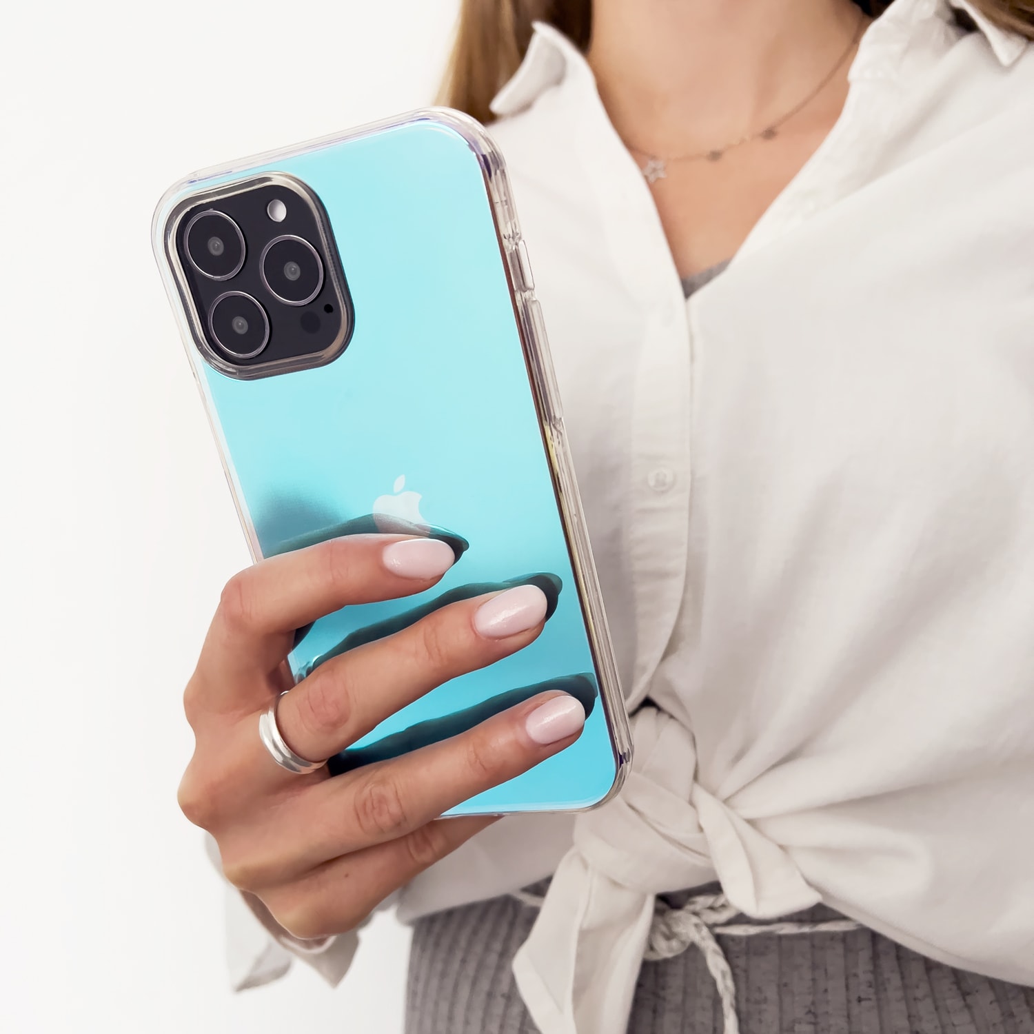 Aurora Case Etui til iPhone 13 Neon Gel Blue Cover