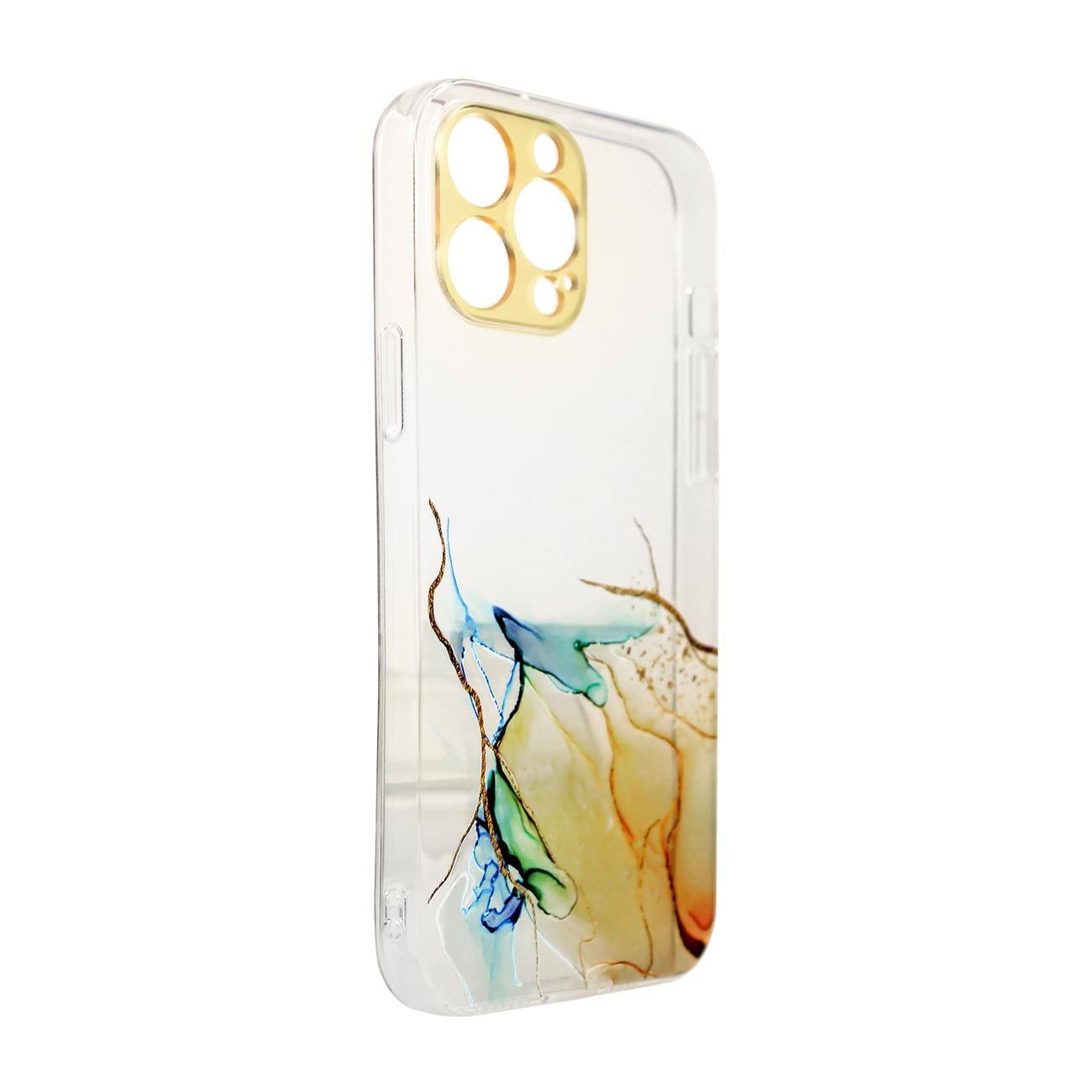 Marmor-etui til iPhone 12 Pro Max Gel Cover Orange Marmor