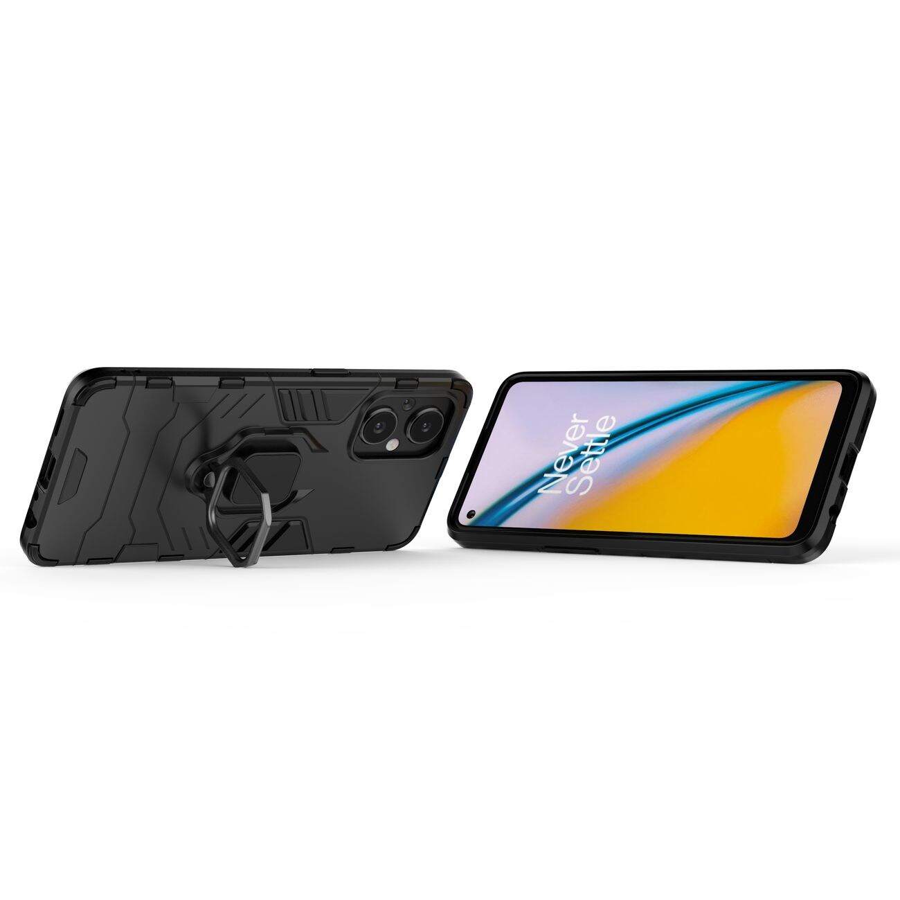 Ring Armor robust hybrid cover + magnetisk holder til OnePlus Nord N20 5G sort