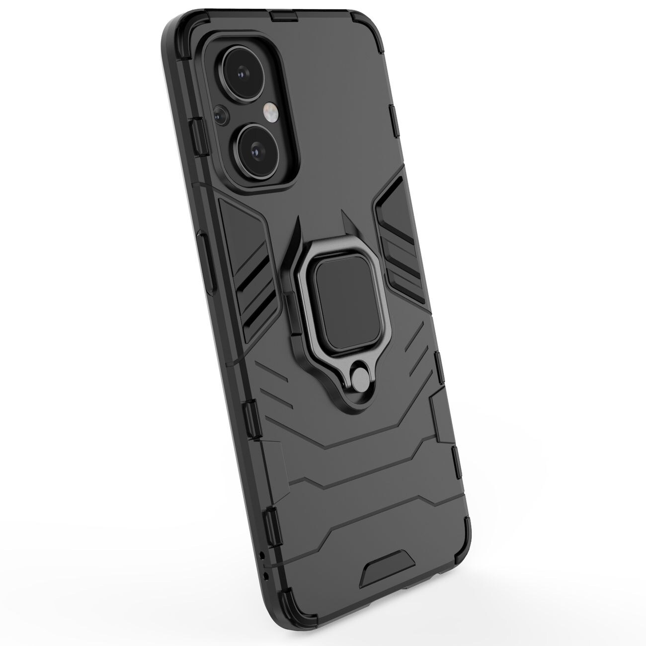 Ring Armor robust hybrid cover + magnetisk holder til OnePlus Nord N20 5G sort