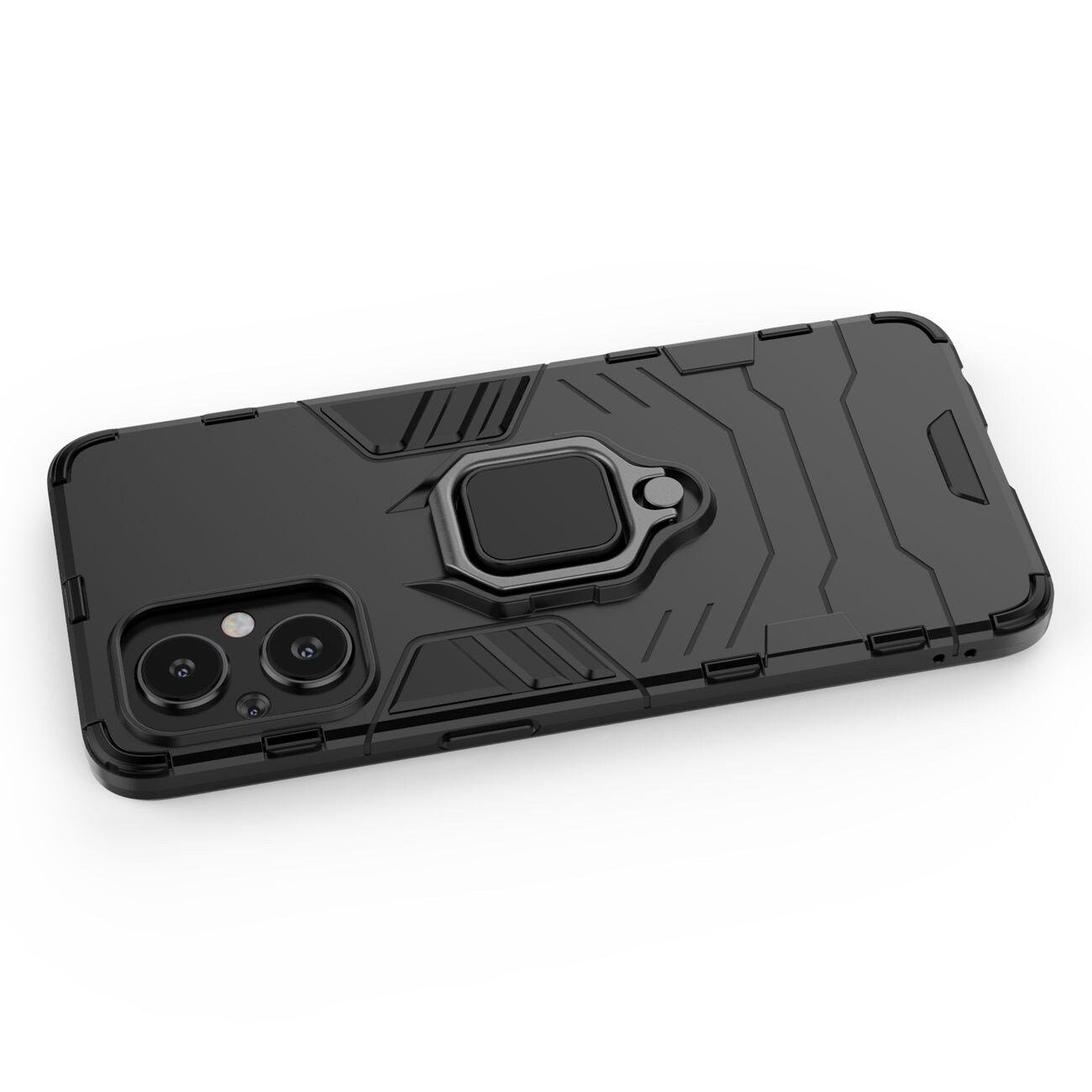 Ring Armor robust hybrid cover + magnetisk holder til OnePlus Nord N20 5G sort