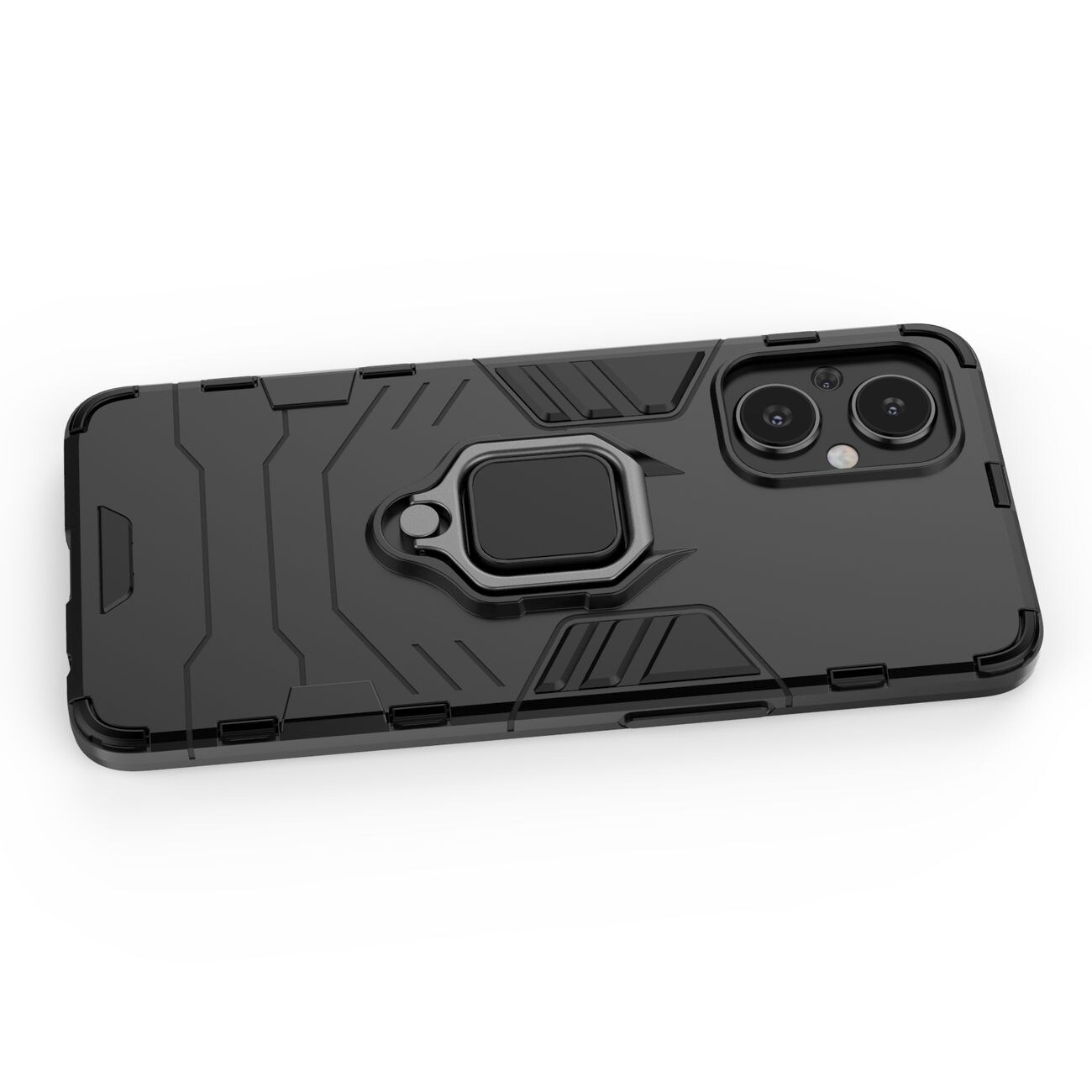 Ring Armor robust hybrid cover + magnetisk holder til OnePlus Nord N20 5G sort