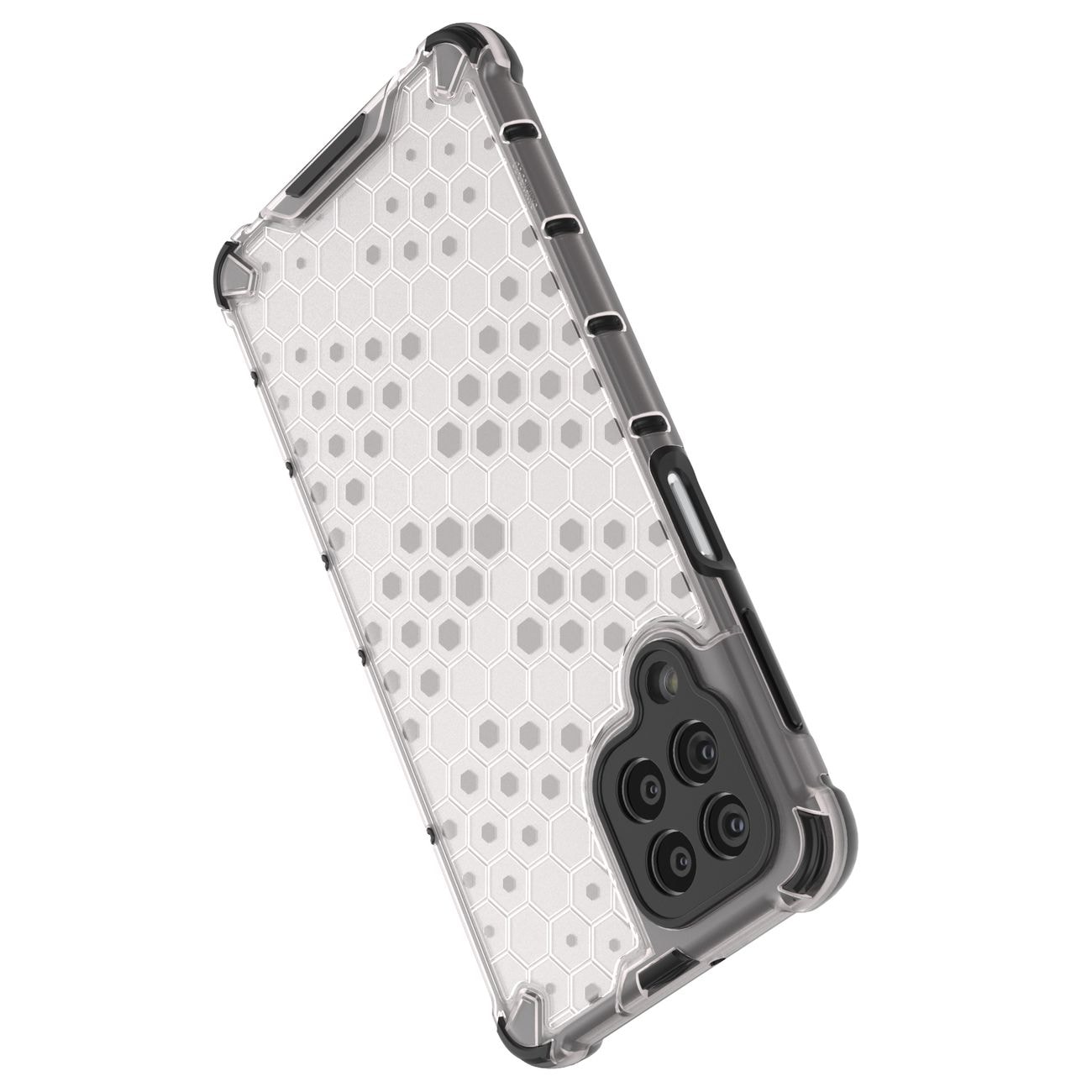 Honeycomb-etui pansret cover med en gelramme til Samsung Galaxy M53 5G transparent