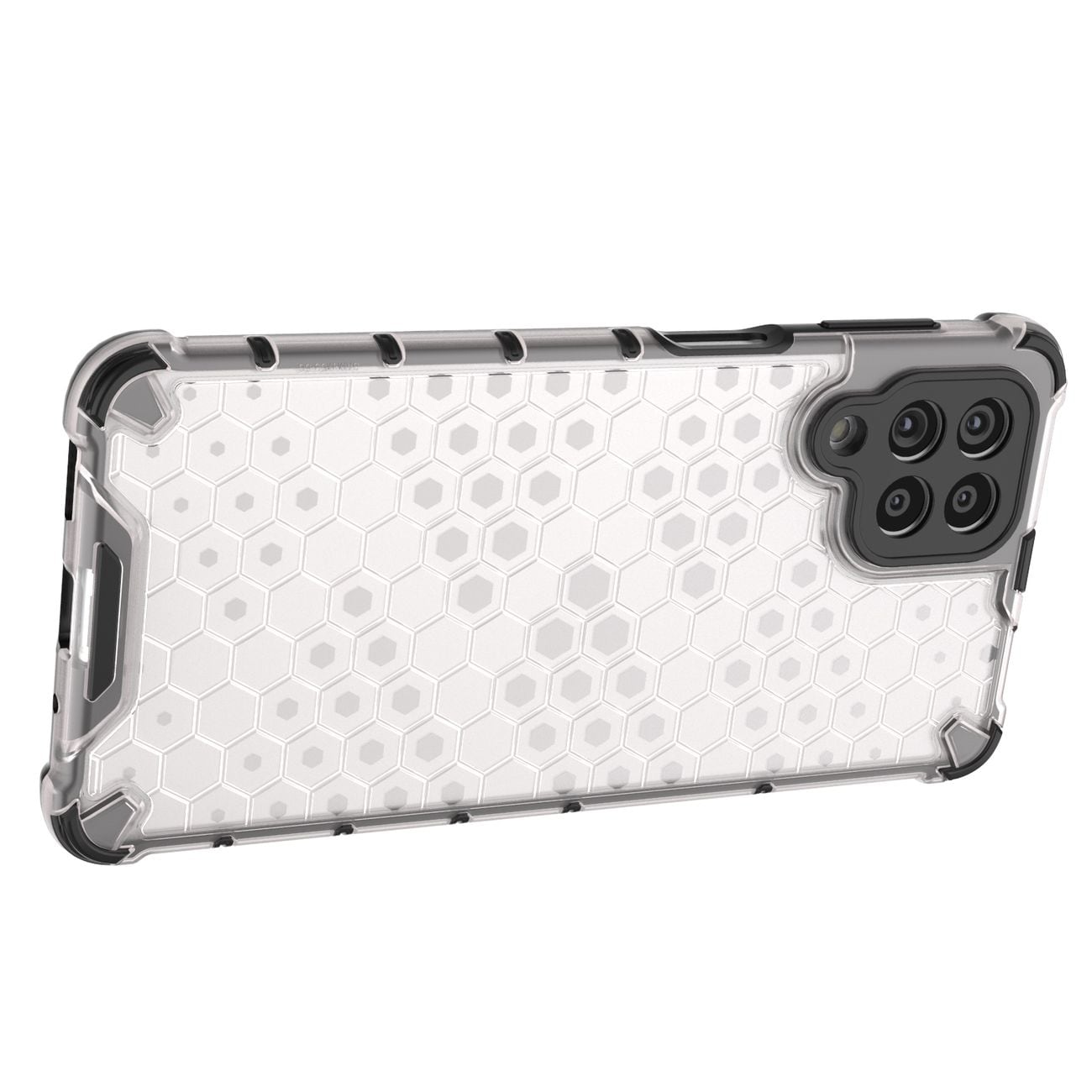 Honeycomb-etui pansret cover med en gelramme til Samsung Galaxy M53 5G transparent