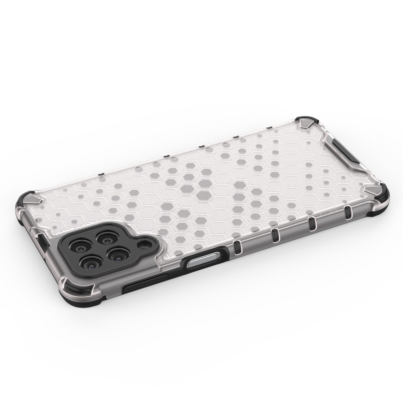 Honeycomb-etui pansret cover med gelramme til Samsung Galaxy M53 5G sort