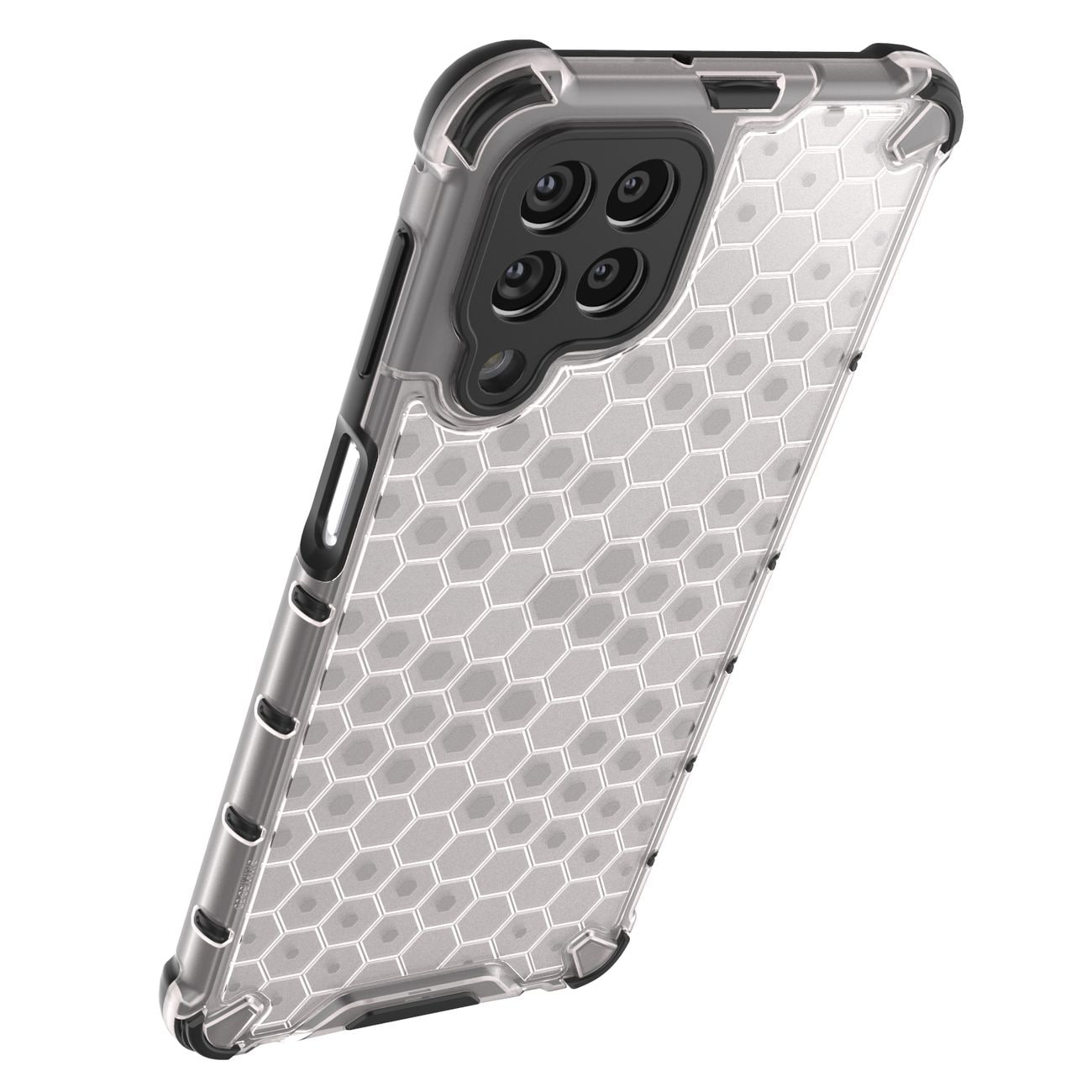 Honeycomb-etui pansret cover med gelramme til Samsung Galaxy M53 5G sort