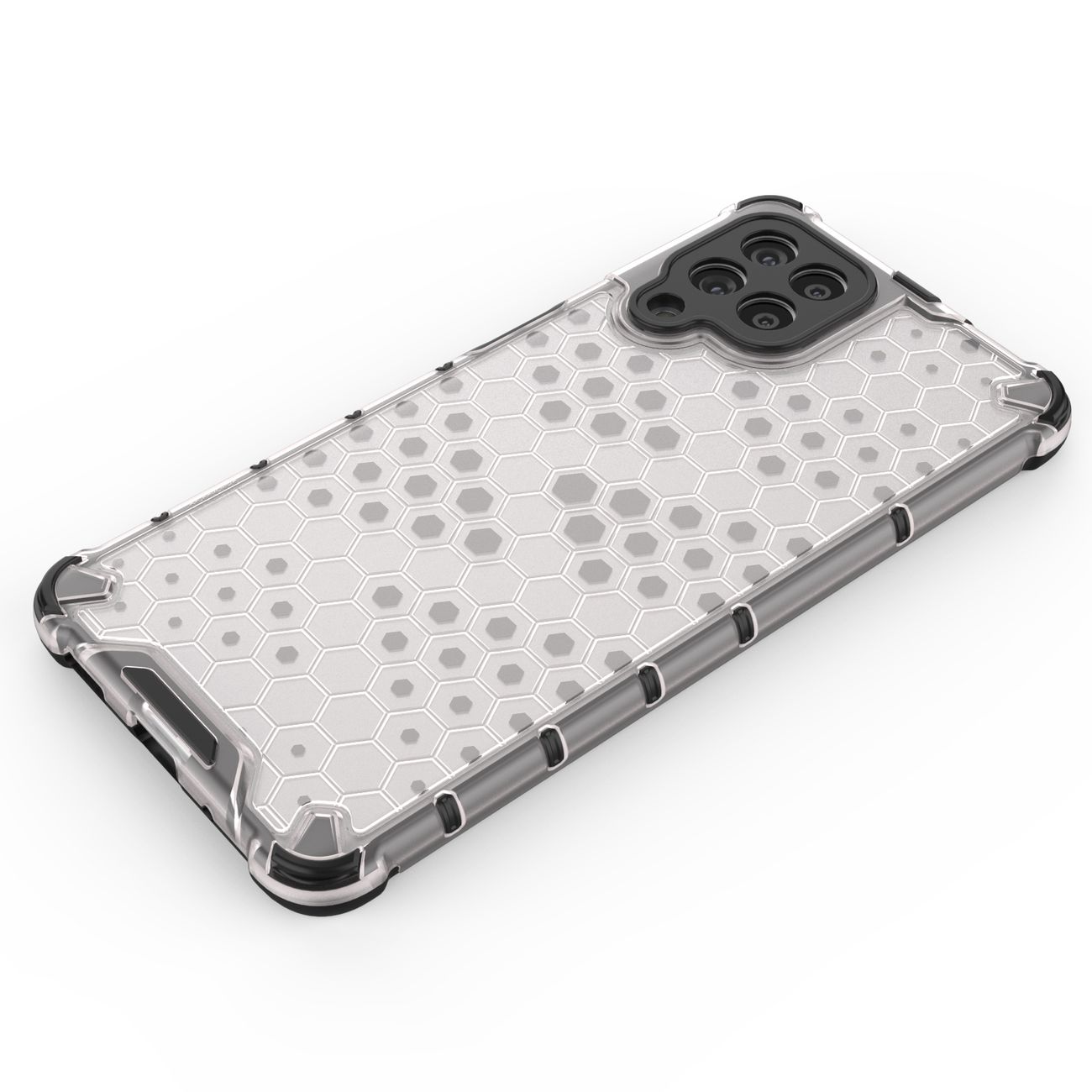 Honeycomb-etui pansret cover med gelramme til Samsung Galaxy M53 5G sort