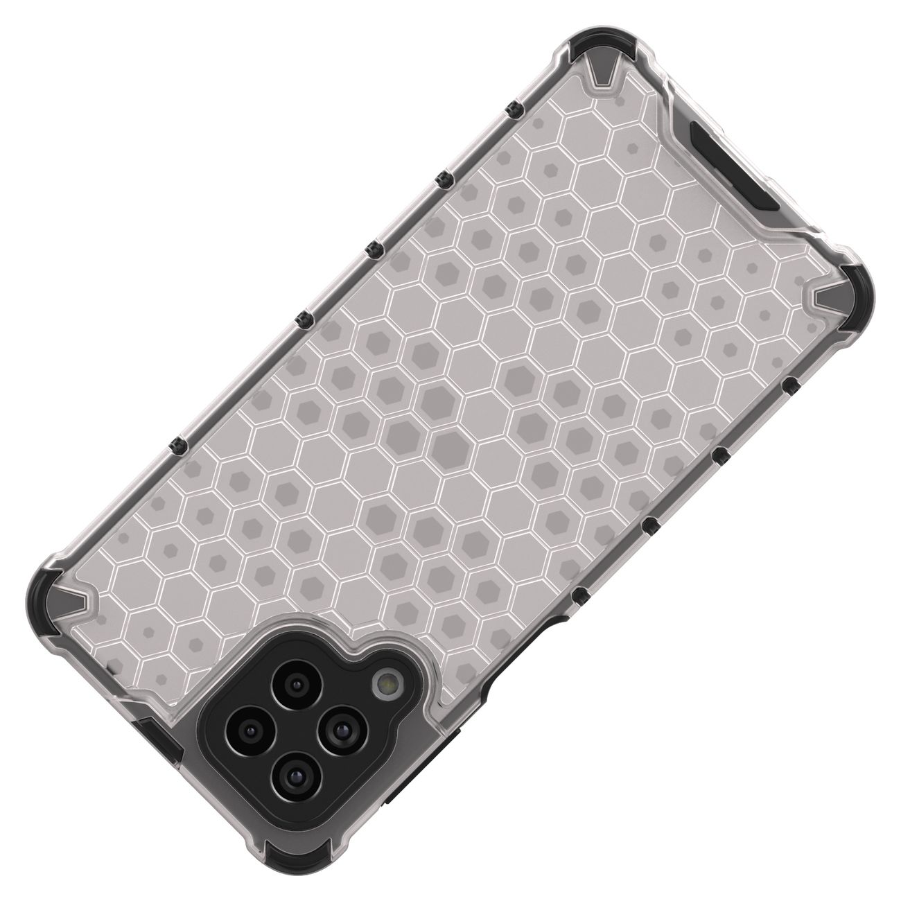 Honeycomb-etui pansret cover med gelramme til Samsung Galaxy M53 5G sort