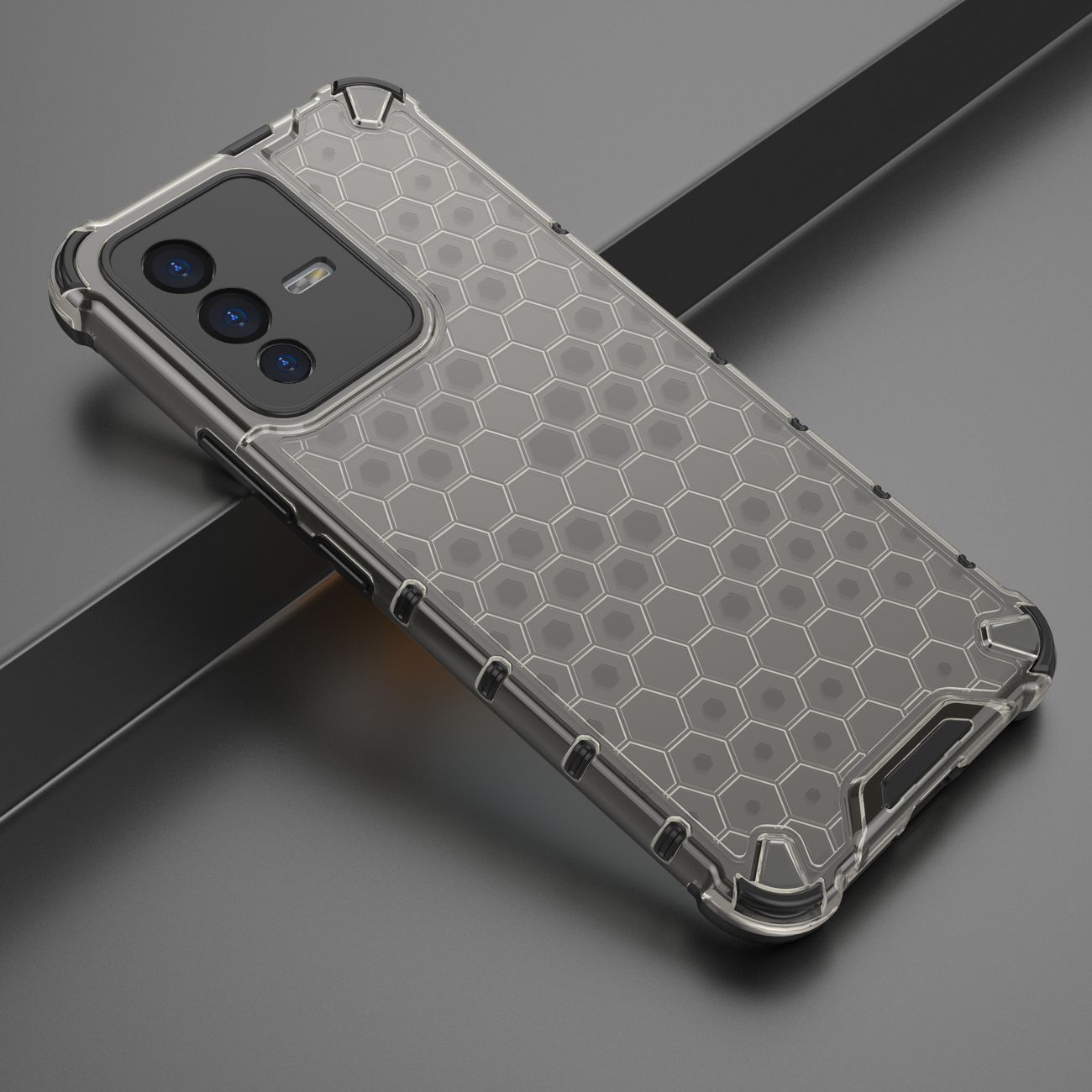 Honeycomb-kasse pansret cover med en gelramme Vivo V23 5G sort