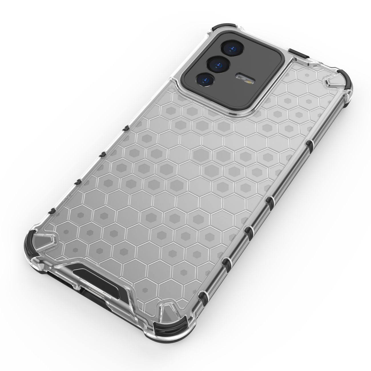 Pansret honeycomb-cover med gelramme til Vivo V23 5G transparent