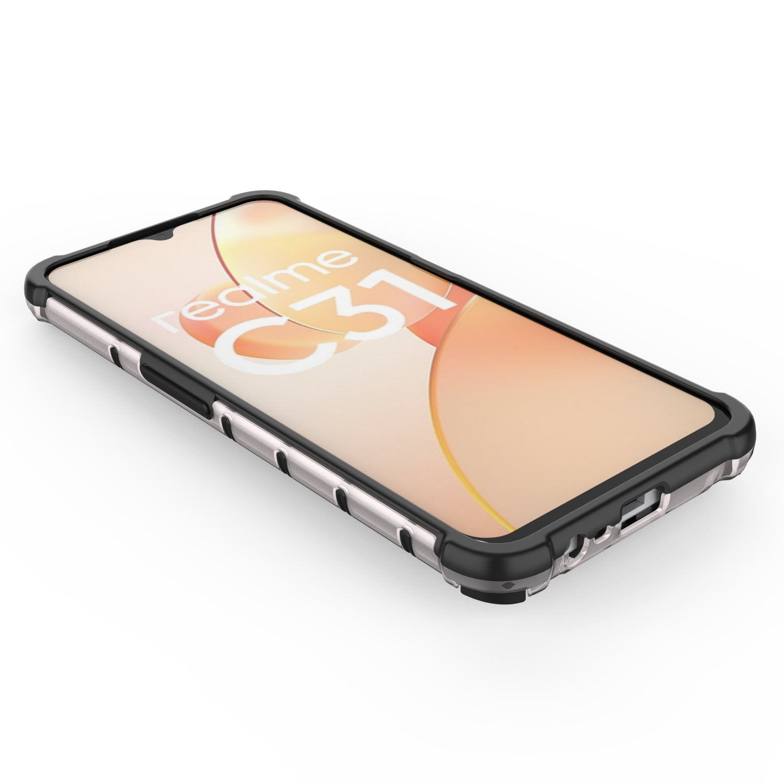 Honeycomb case pansret cover med geleramme Realme C31 transparent