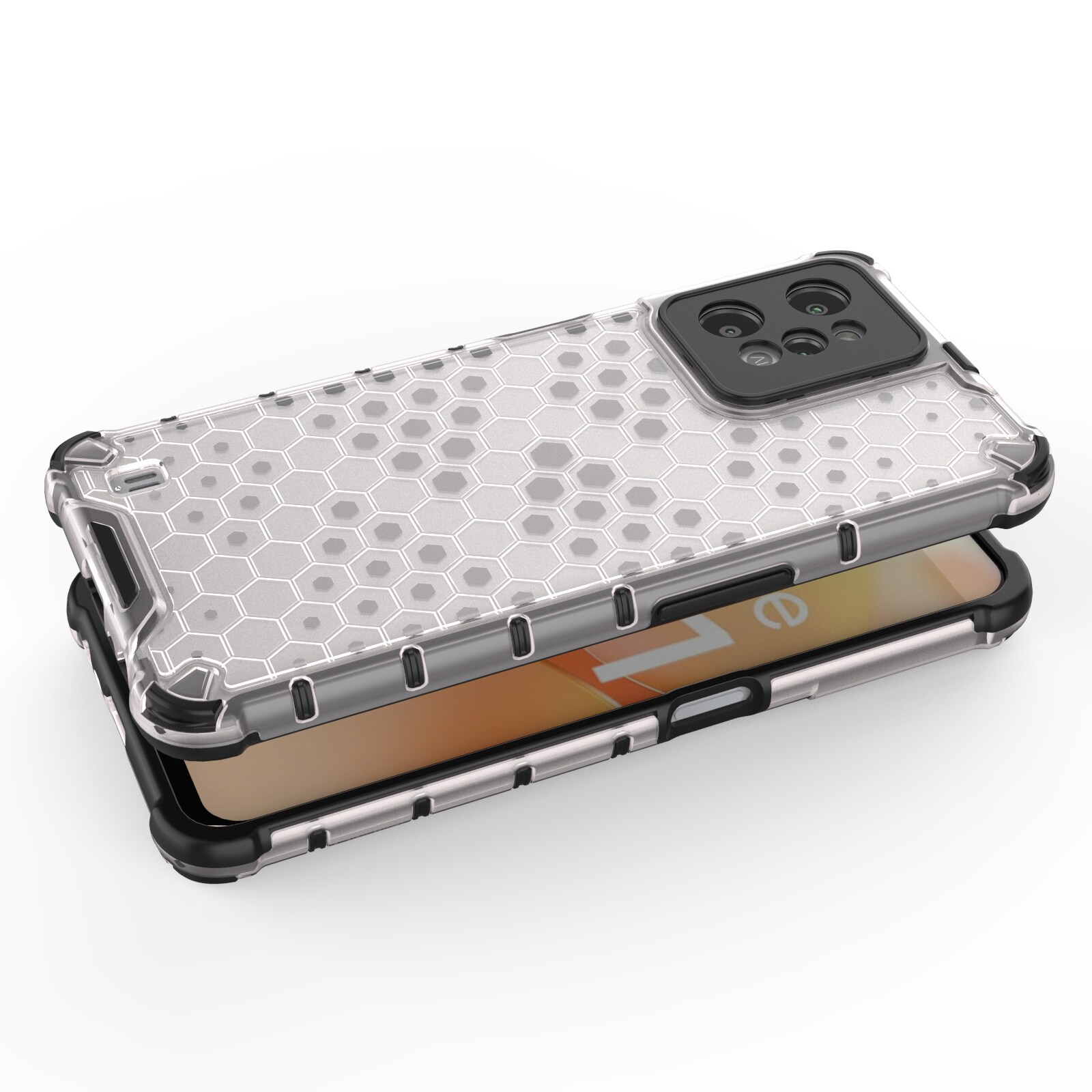 Honeycomb case pansret cover med geleramme Realme C31 transparent