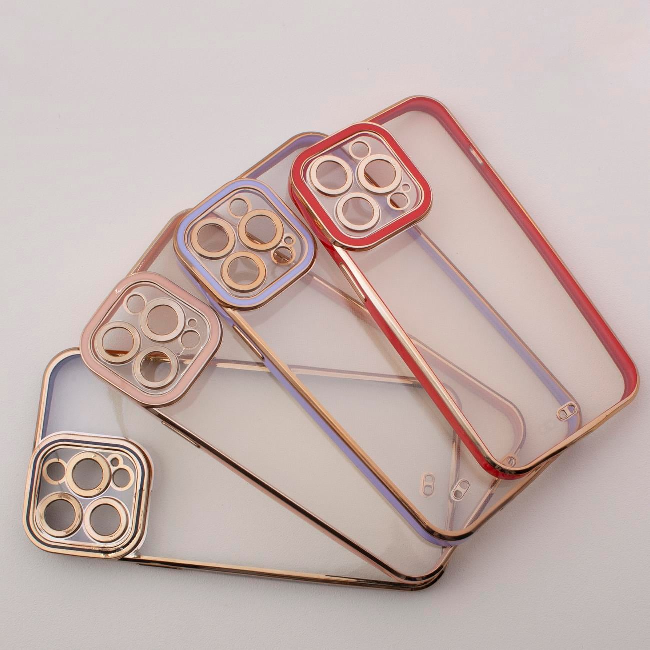 Fashion Case-etui til Samsung Galaxy A12 5G Gold Frame Gel Cover White