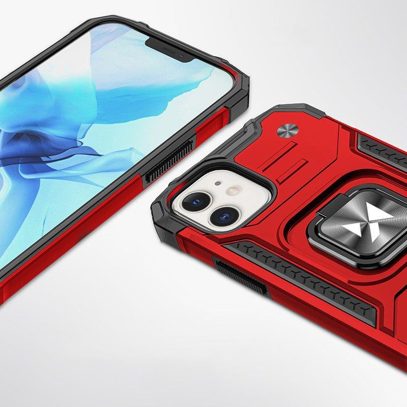 Wozinsky Ring Armor etui til iPhone 14 Plus pansret cover magnetisk holder ring rød