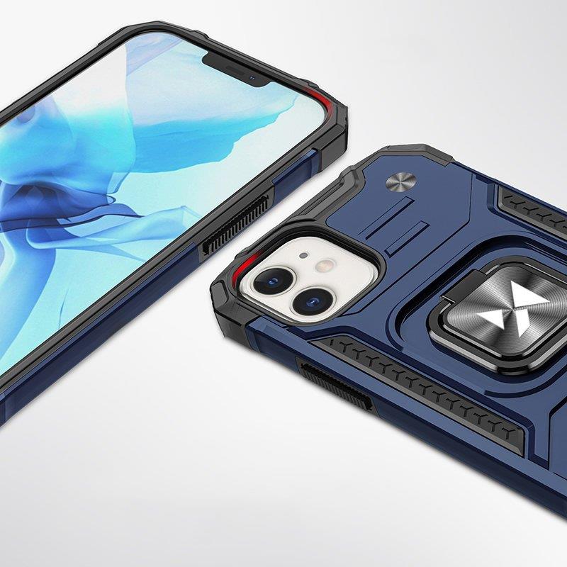Wozinsky Ring Armor-etui til iPhone 14 Plus pansret cover magnetisk holder ring blå