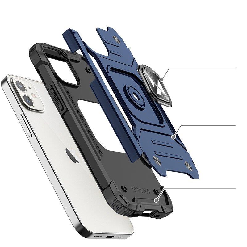 Wozinsky Ring Armor-etui til iPhone 14 Plus pansret cover magnetisk holder ring blå