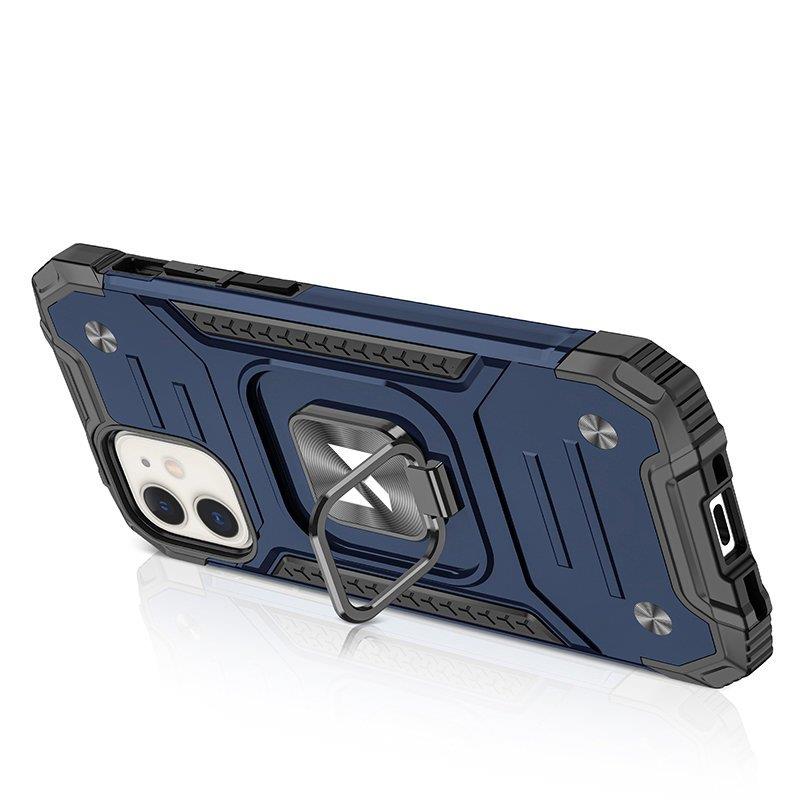 Wozinsky Ring Armor-etui til iPhone 14 Plus pansret cover magnetisk holder ring blå