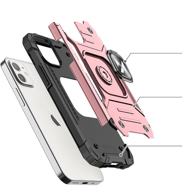 Wozinsky Ring Armor iPhone 14 etui pansret cover magnetisk holder ring guld
