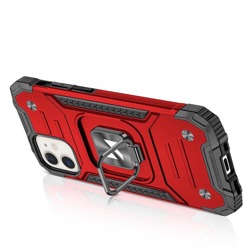 Wozinsky Ring Armor etui til iPhone 14 panserdæksel magnetisk holder ring rød