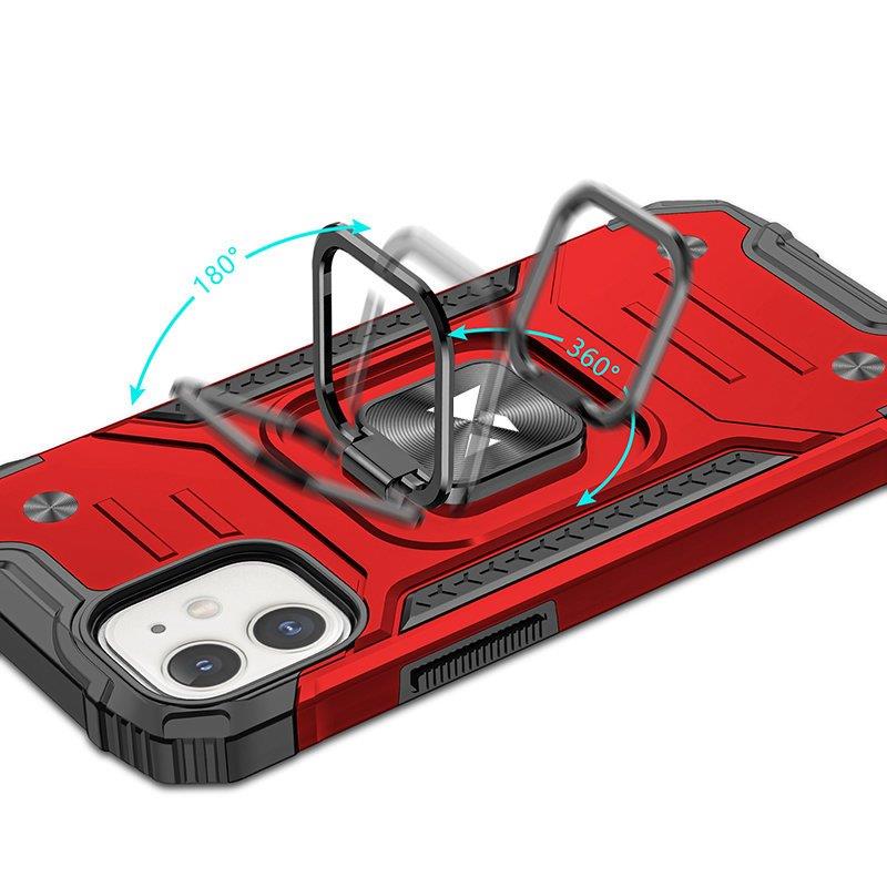 Wozinsky Ring Armor etui til iPhone 14 panserdæksel magnetisk holder ring rød