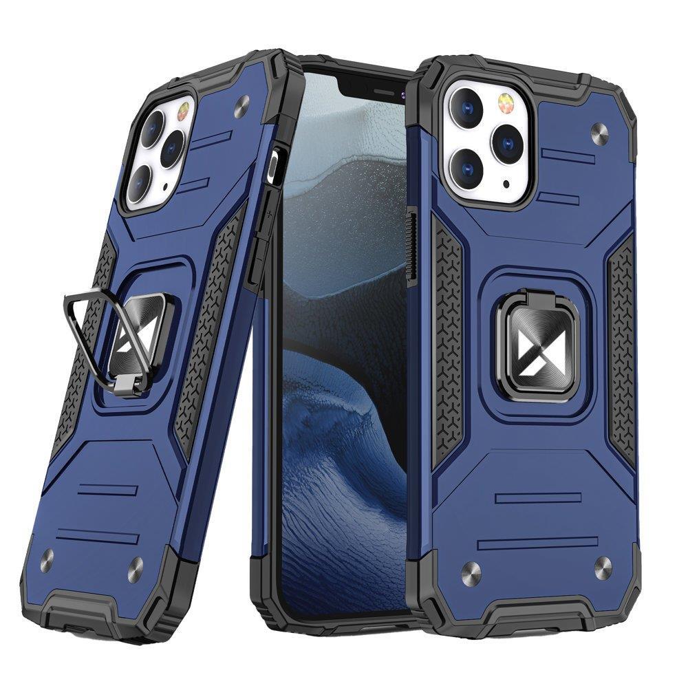 Wozinsky Ring Armor-etui til iPhone 14 Pro pansret cover magnetisk holder ring blå