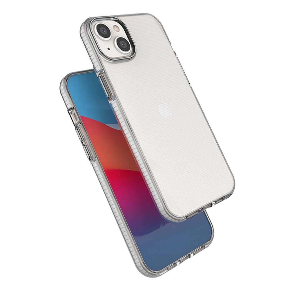 Spring Case-etui til iPhone 14 Plus silikoneetui med ramme lyserød