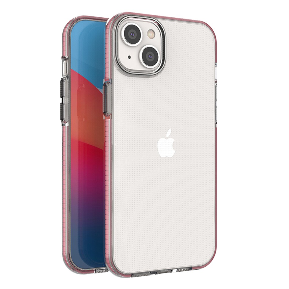 Spring Case-etui til iPhone 14 Plus silikoneetui med ramme lyserød