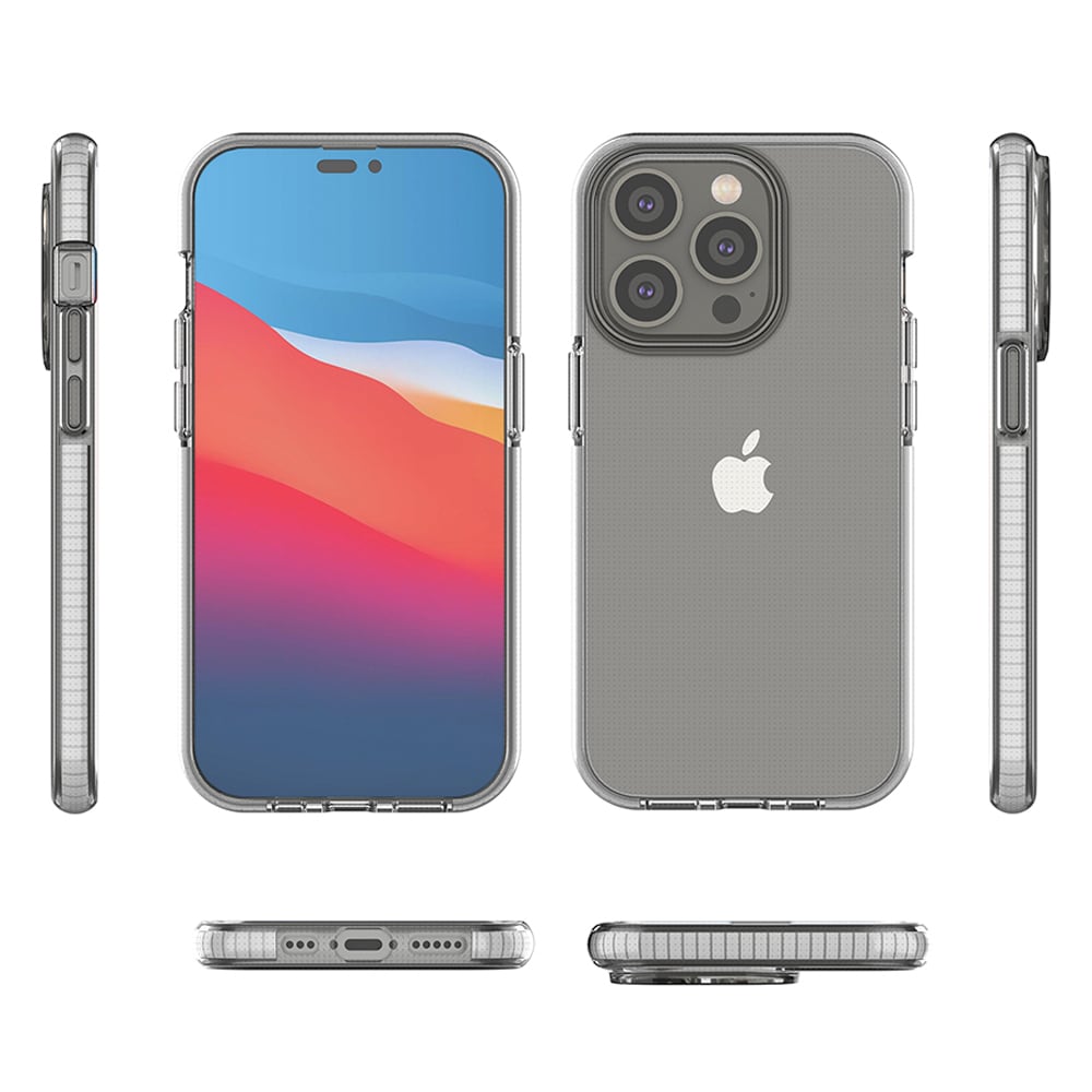 Spring Case-etui til iPhone 14 Pro silikoneetui med ramme lyseblå