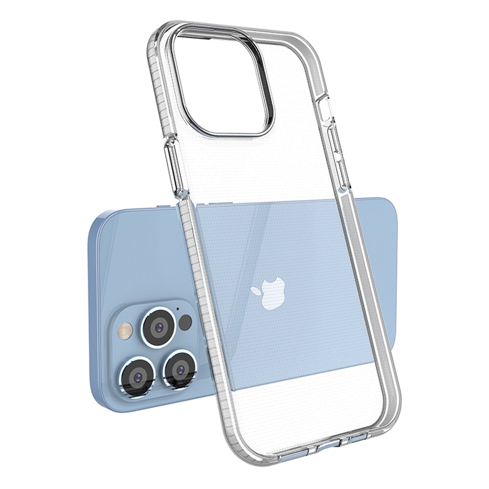 Spring Case til iPhone 14 Pro Max silikoneovertræk med ramme lyseblå