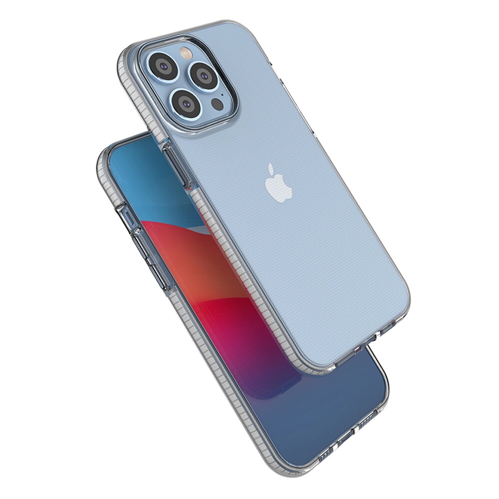 Spring Case til iPhone 14 Pro Max silikoneovertræk med ramme lyseblå
