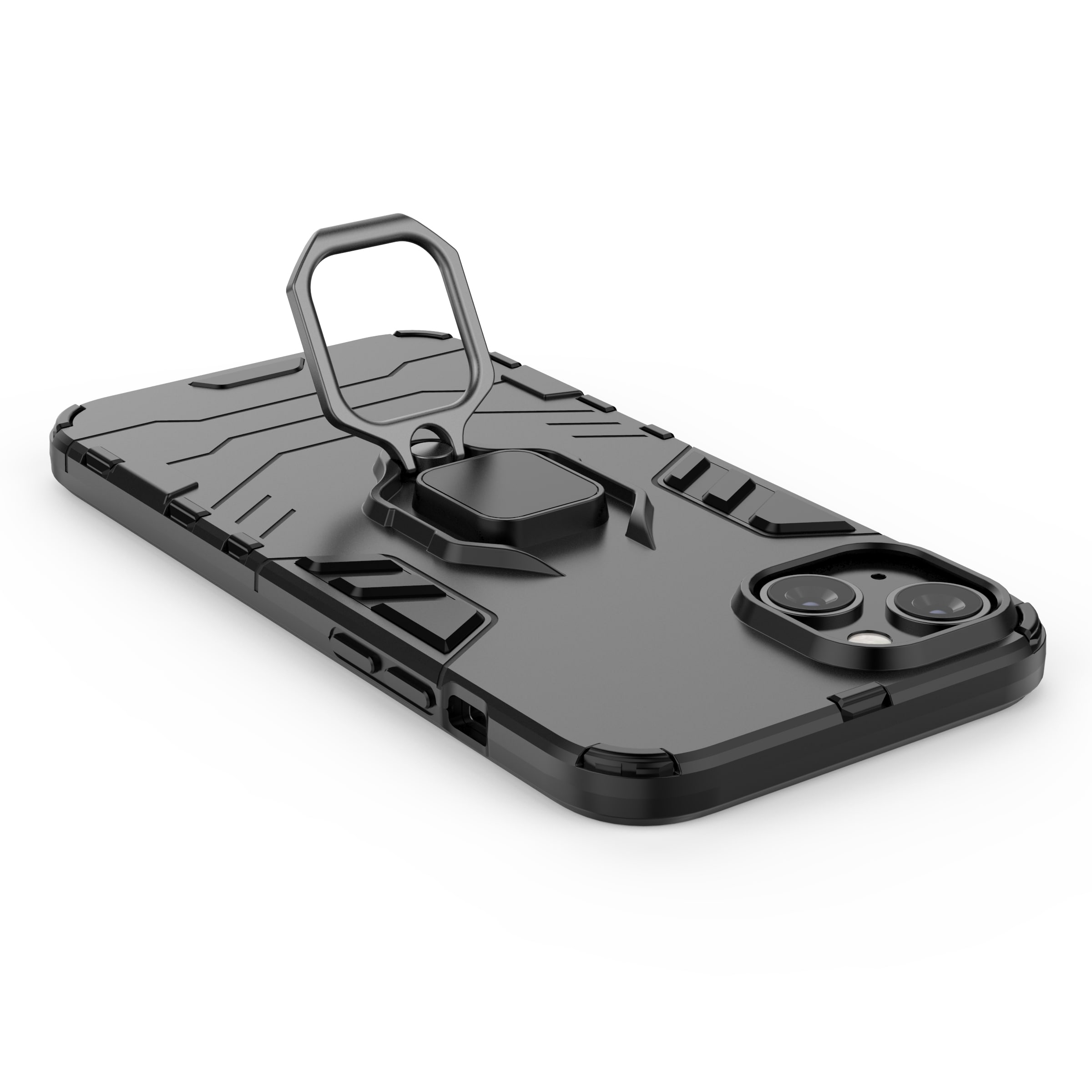 Ring Armor etui til iPhone 14 Plus pansret cover magnetisk holder ring sort