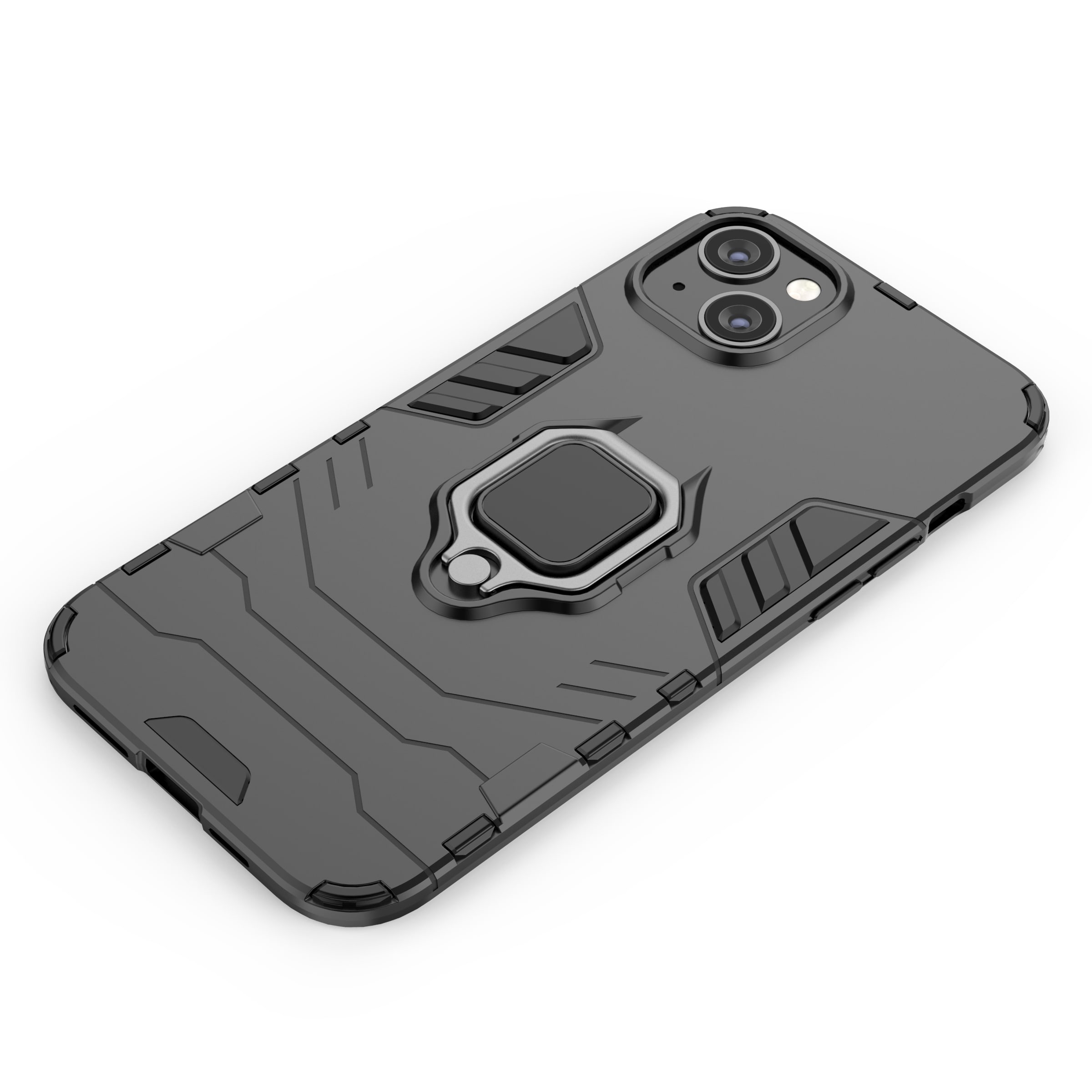 Ring Armor etui til iPhone 14 Plus pansret cover magnetisk holder ring sort