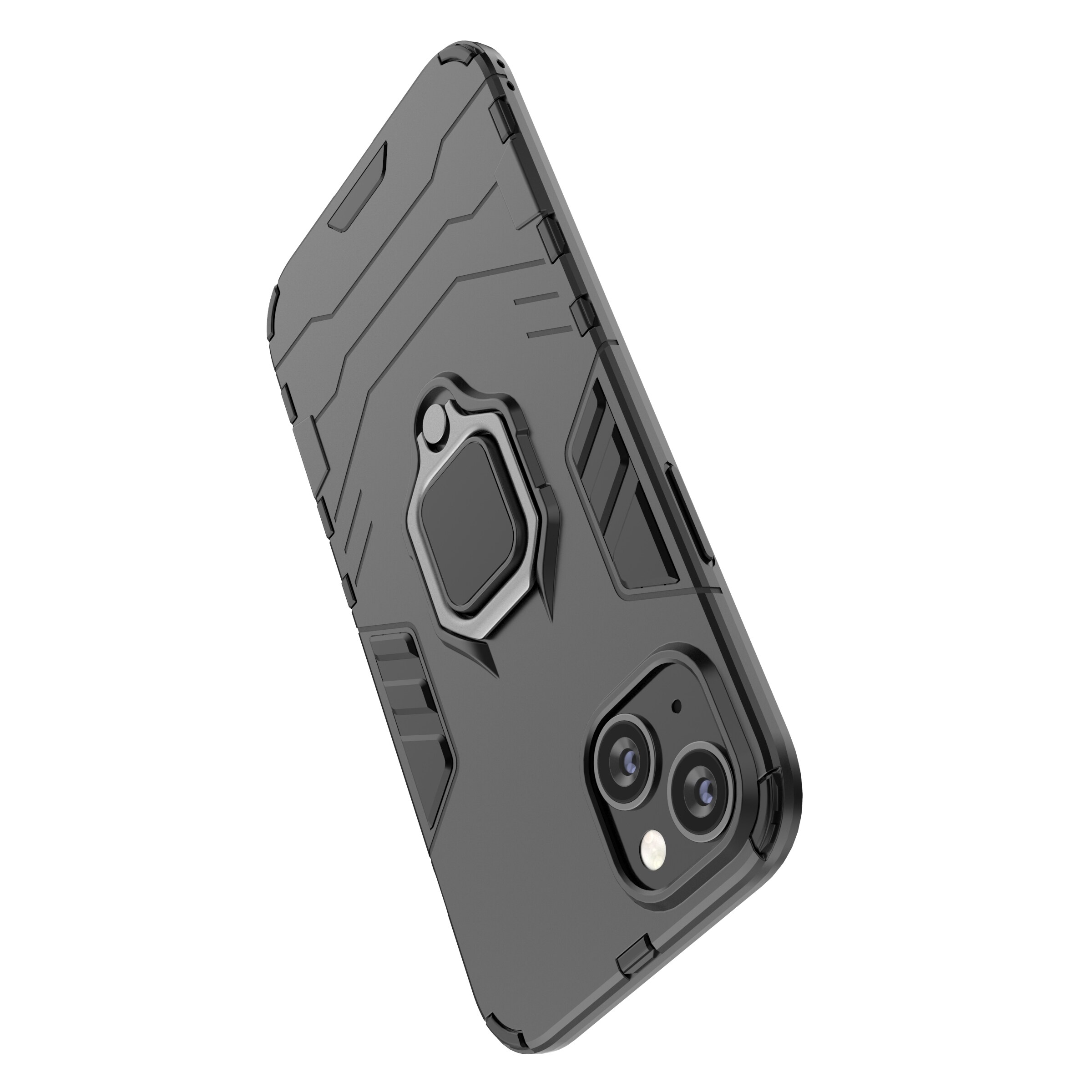 Ring Armor etui til iPhone 14 Plus pansret cover magnetisk holder ring sort