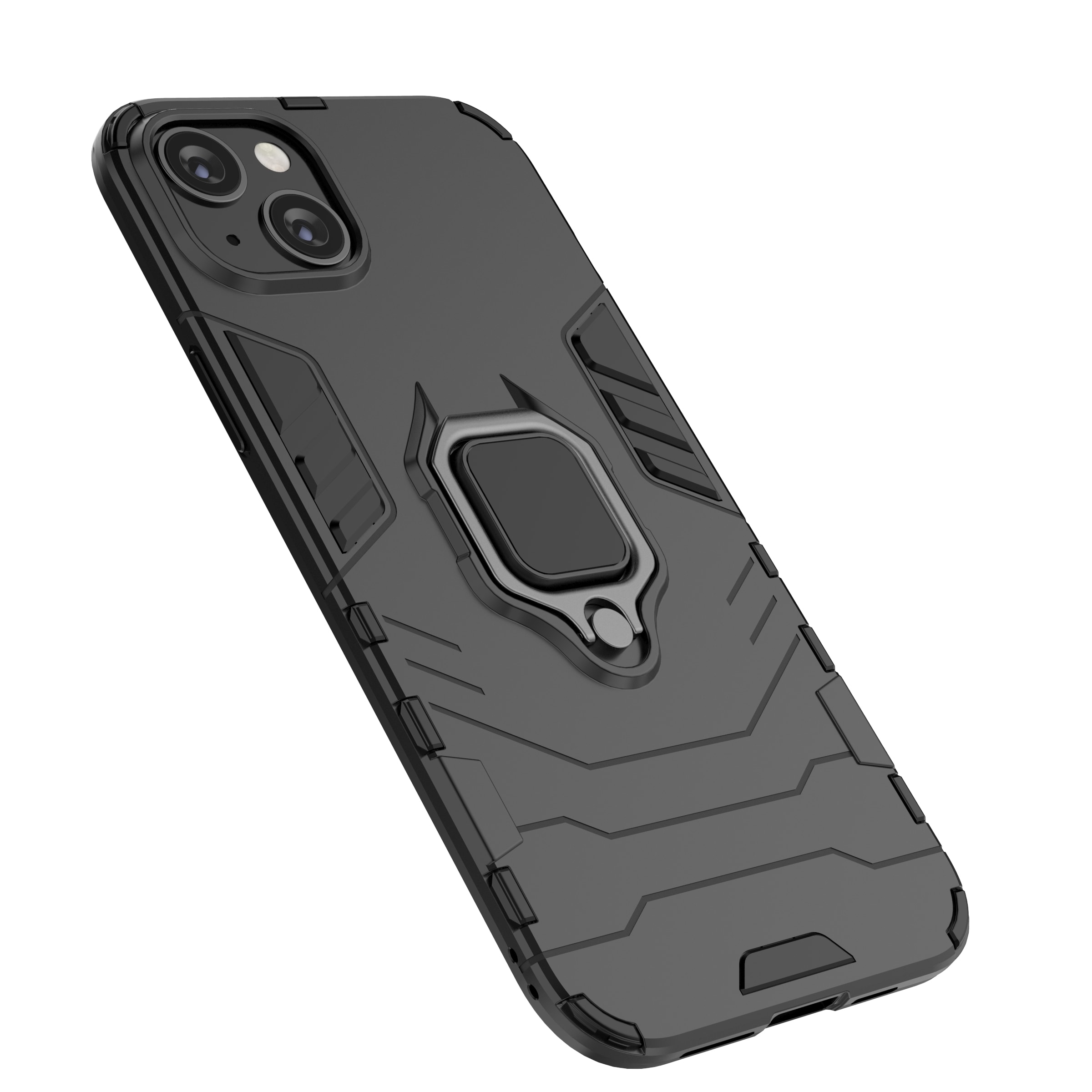 Ring Armor etui til iPhone 14 Plus pansret cover magnetisk holder ring sort