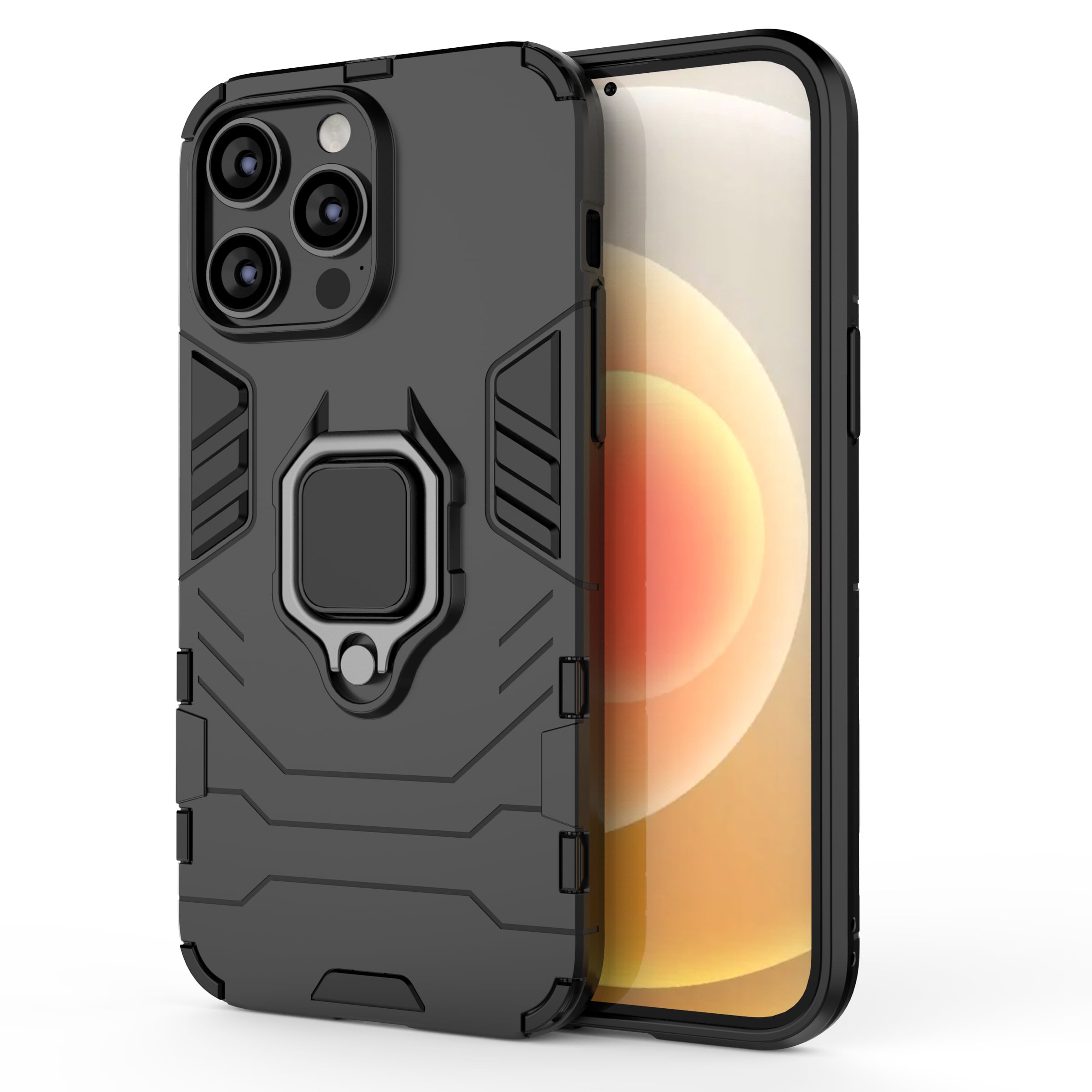 Ring Armor etui til iPhone 14 Pro pansret cover magnetisk holder ring sort