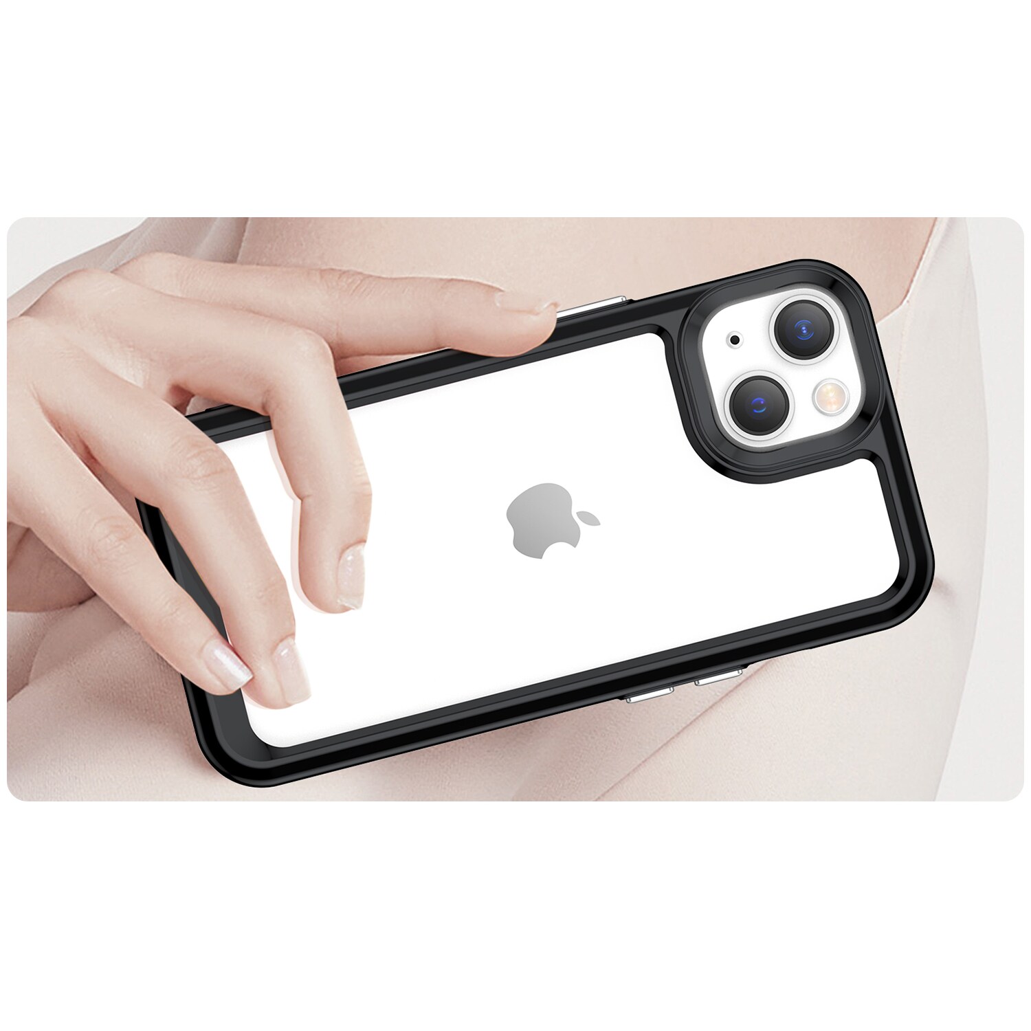 Outer Space Case iPhone 14 Plus hårdt cover med geleramme sort